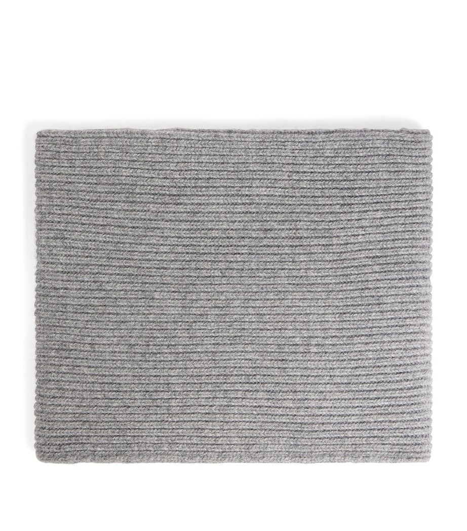Cashmere Ribbed Tatodine Snood GRIS CHINE CLAIR Image 1