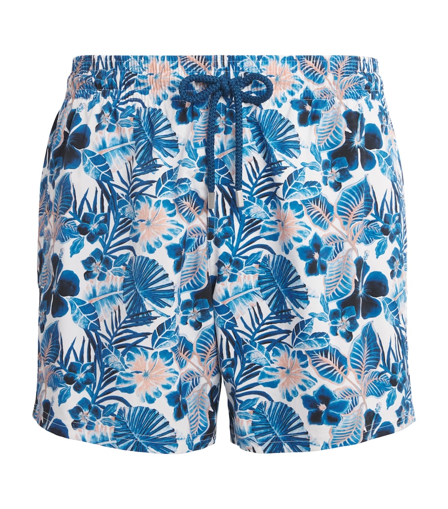 Vilebrequin Mens Stretch Island Flowers Swim Shorts Blanc Image 1