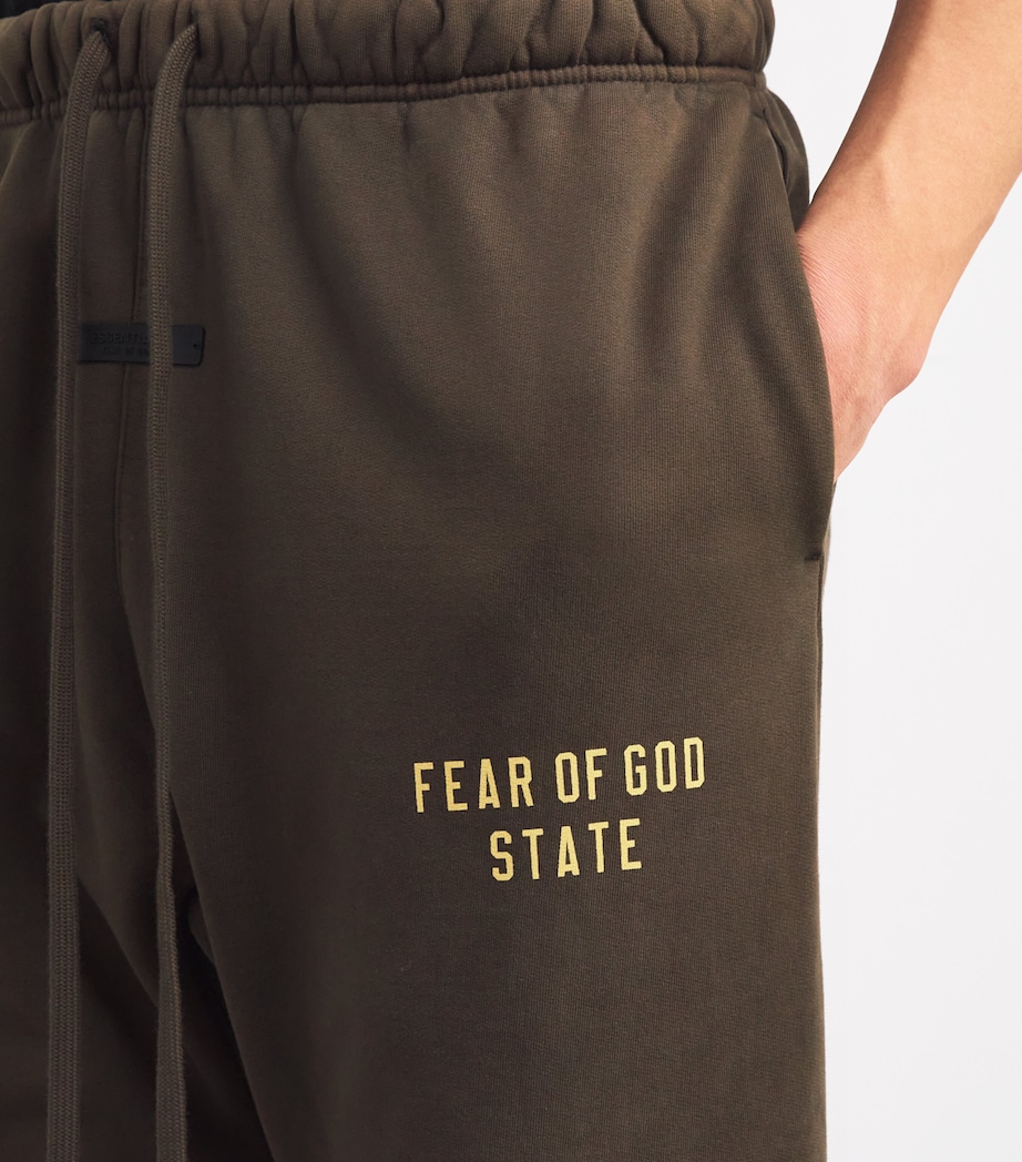 Cotton-Blend State Logo Print Sweatpants BROWN Image 6
