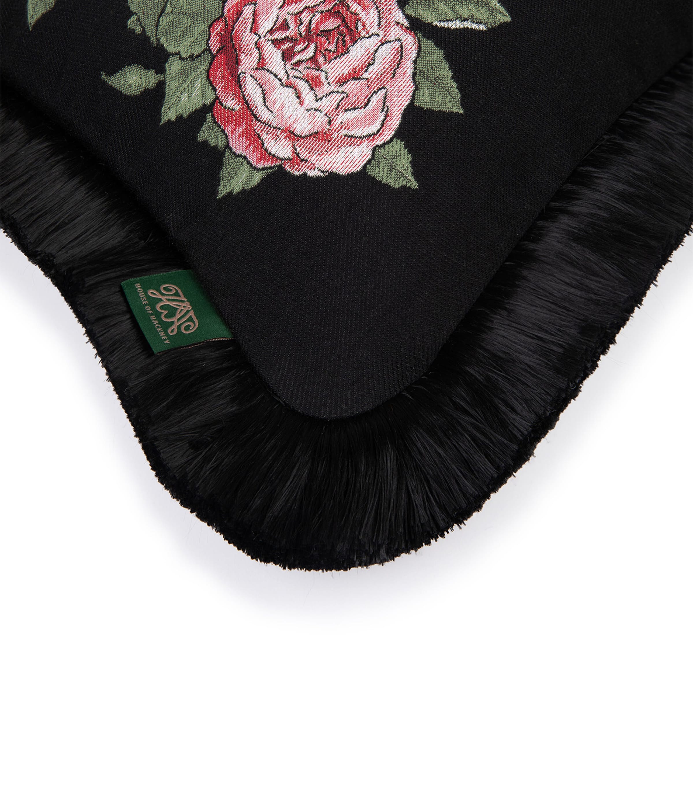 House Of Hackney Velvet Floralia Cushion Noir Image 2