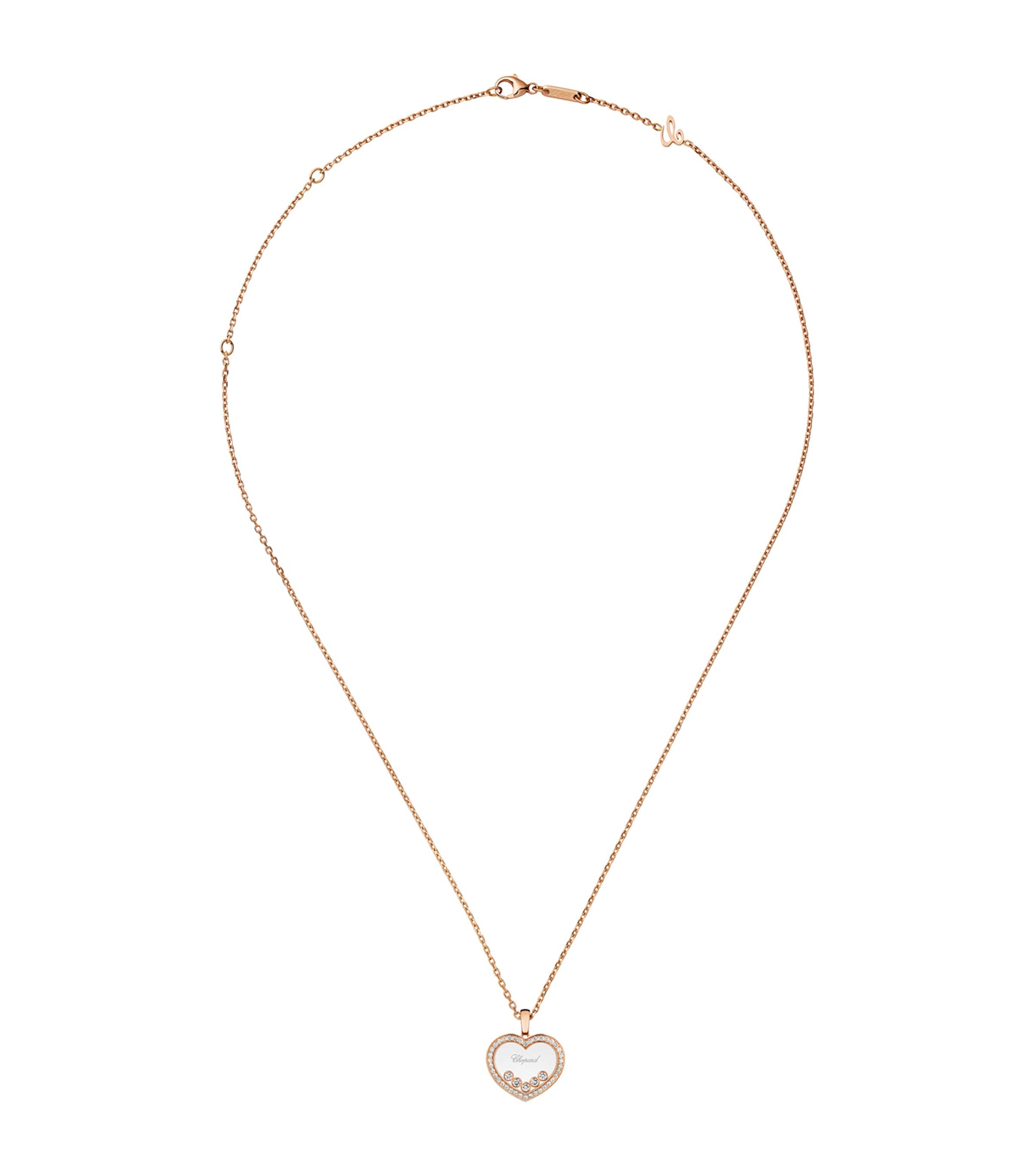 Chopard Rose Gold And Diamond Happy Diamonds Icons Pendant Necklace In Rose Gold