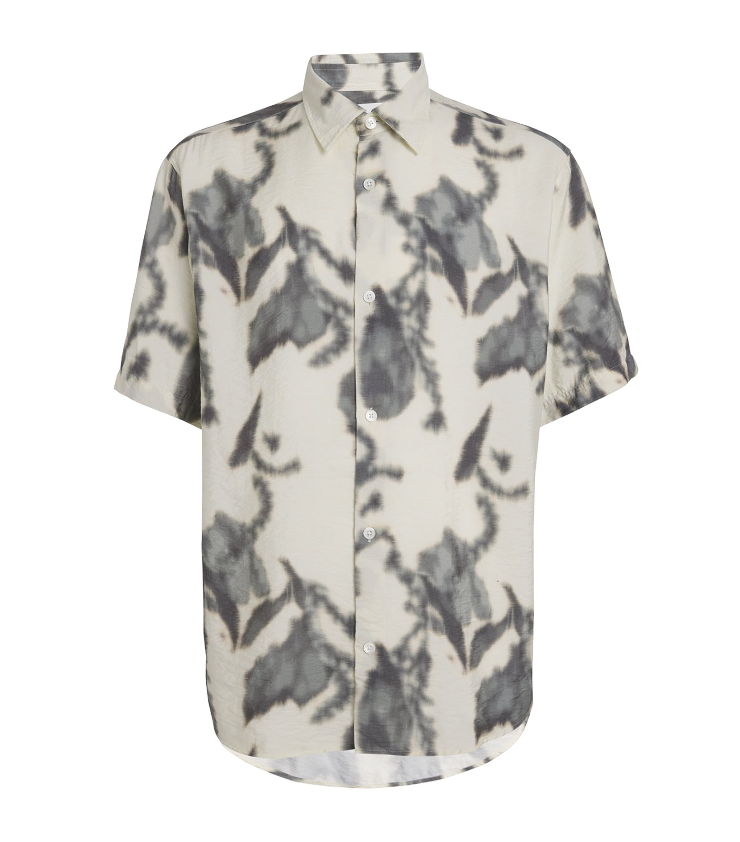 Nn07 Freddy 5971 Abstract Floral Short Sleeve Modal Blend Button-up Shirt