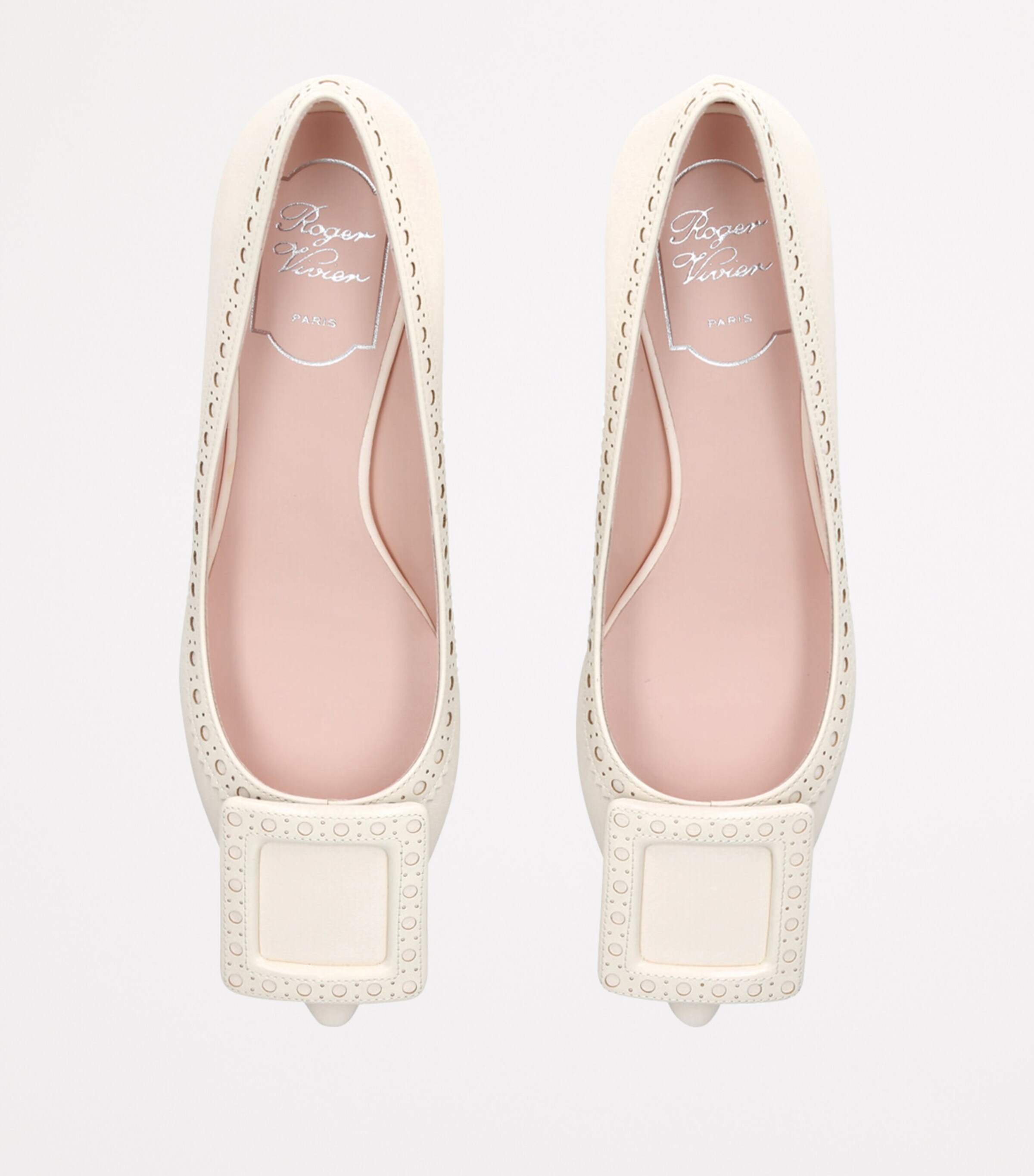 Roger Vivier Leather Viv In The City Pumps 45 White Image 4