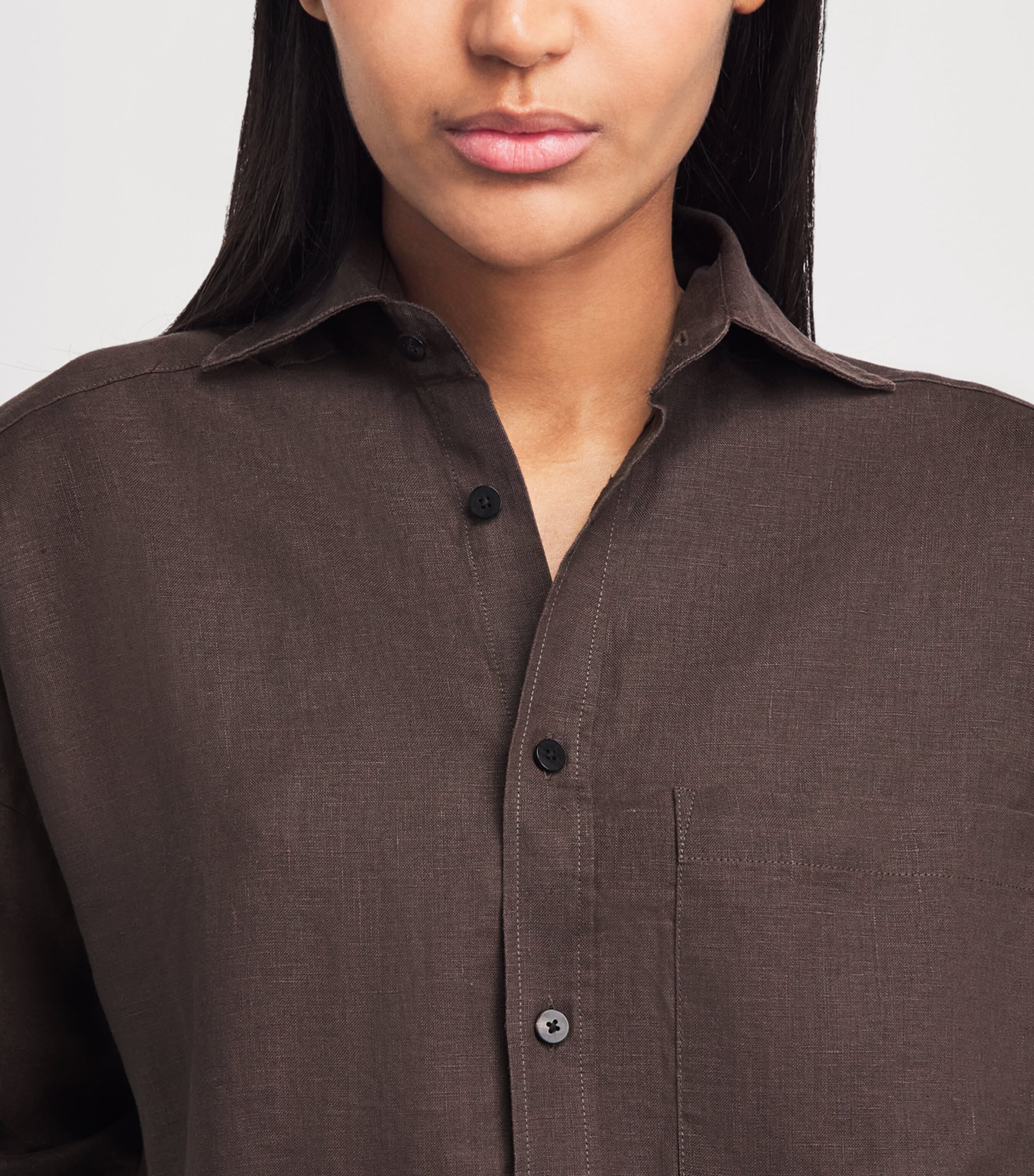 With Nothing Underneath Womens Hemp The Weekend Shirt Chocolate Image 3