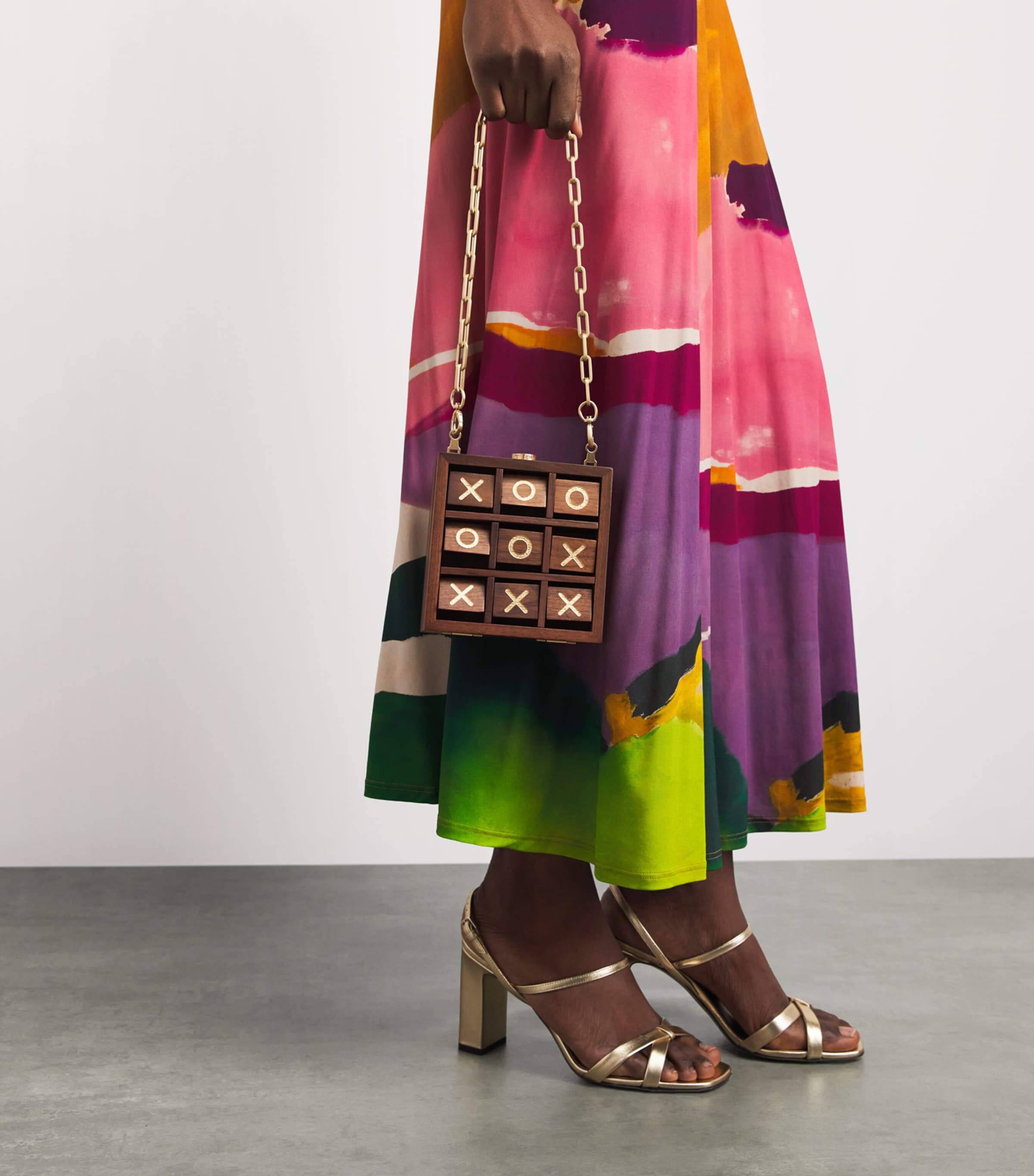 Cult Gaia Tic Tac Toe Clutch Bag Walnut Image 2