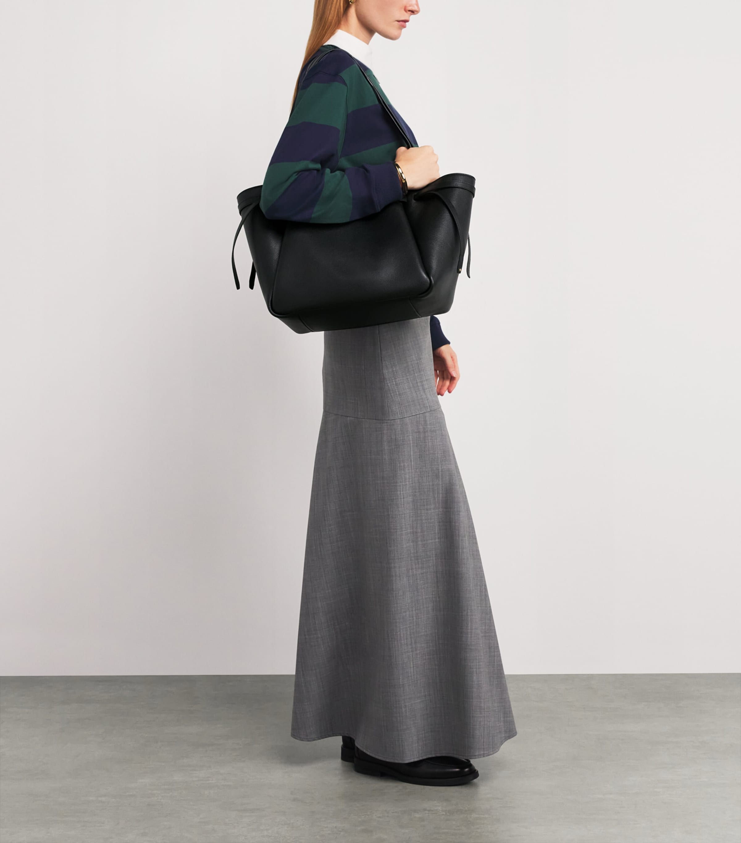 Tory Burch Black Leather Romy Tote Bag | Harrods DE