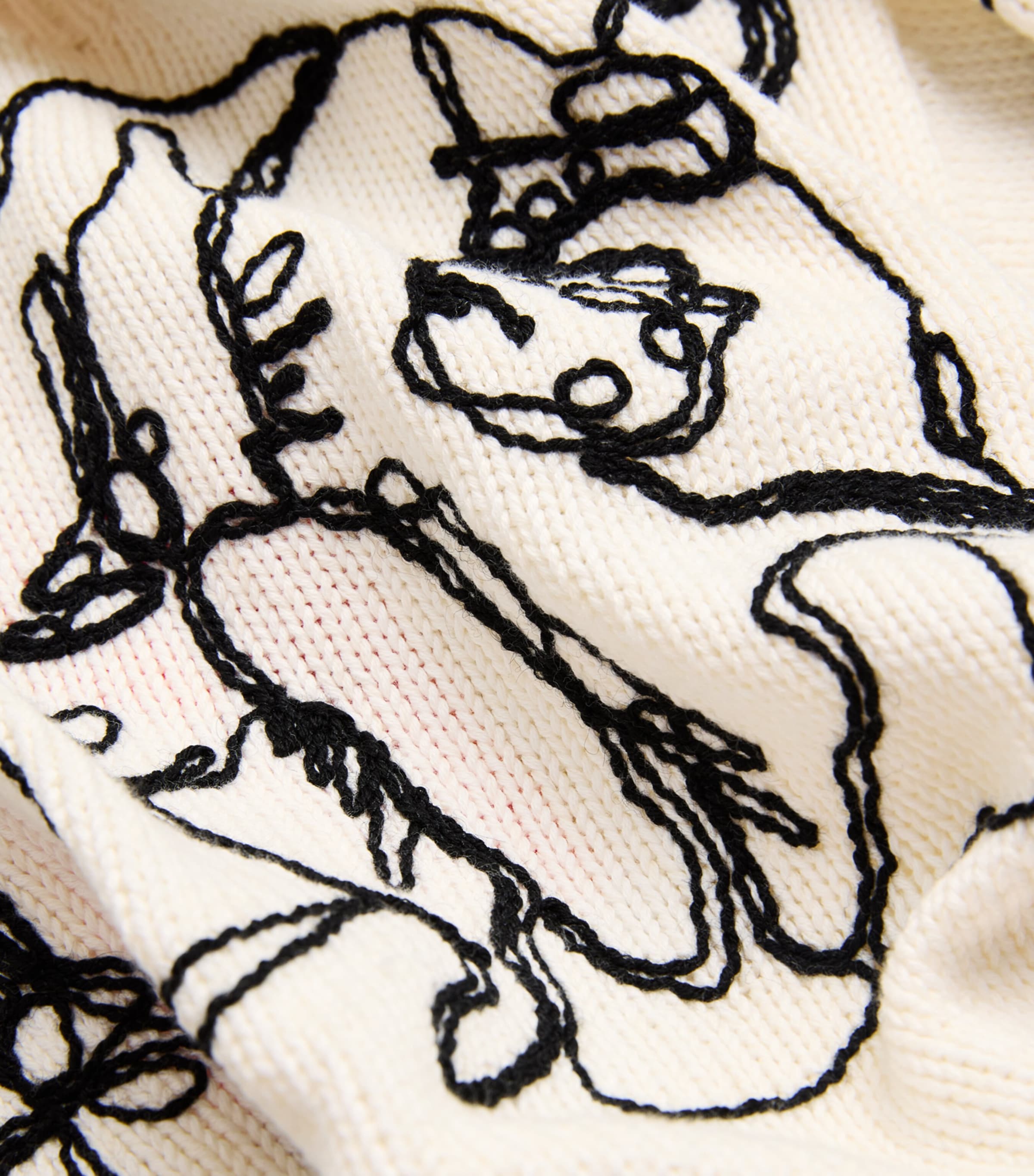 Cotton-Wool Embroidered Sweater WHITE Image 5