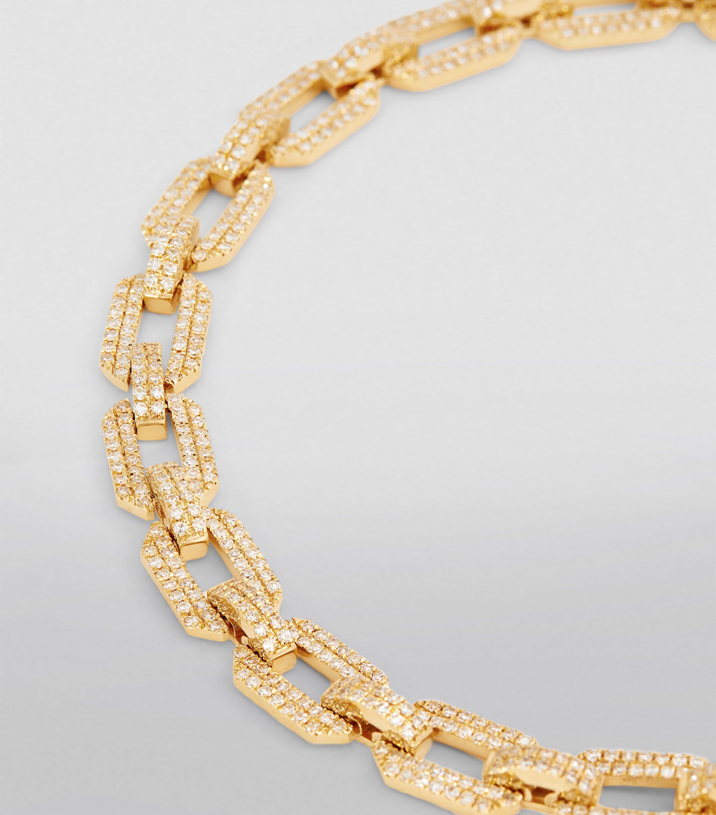 Yellow Gold and Diamond Geo Chain Bracelet YELLOW GOLD Image 3
