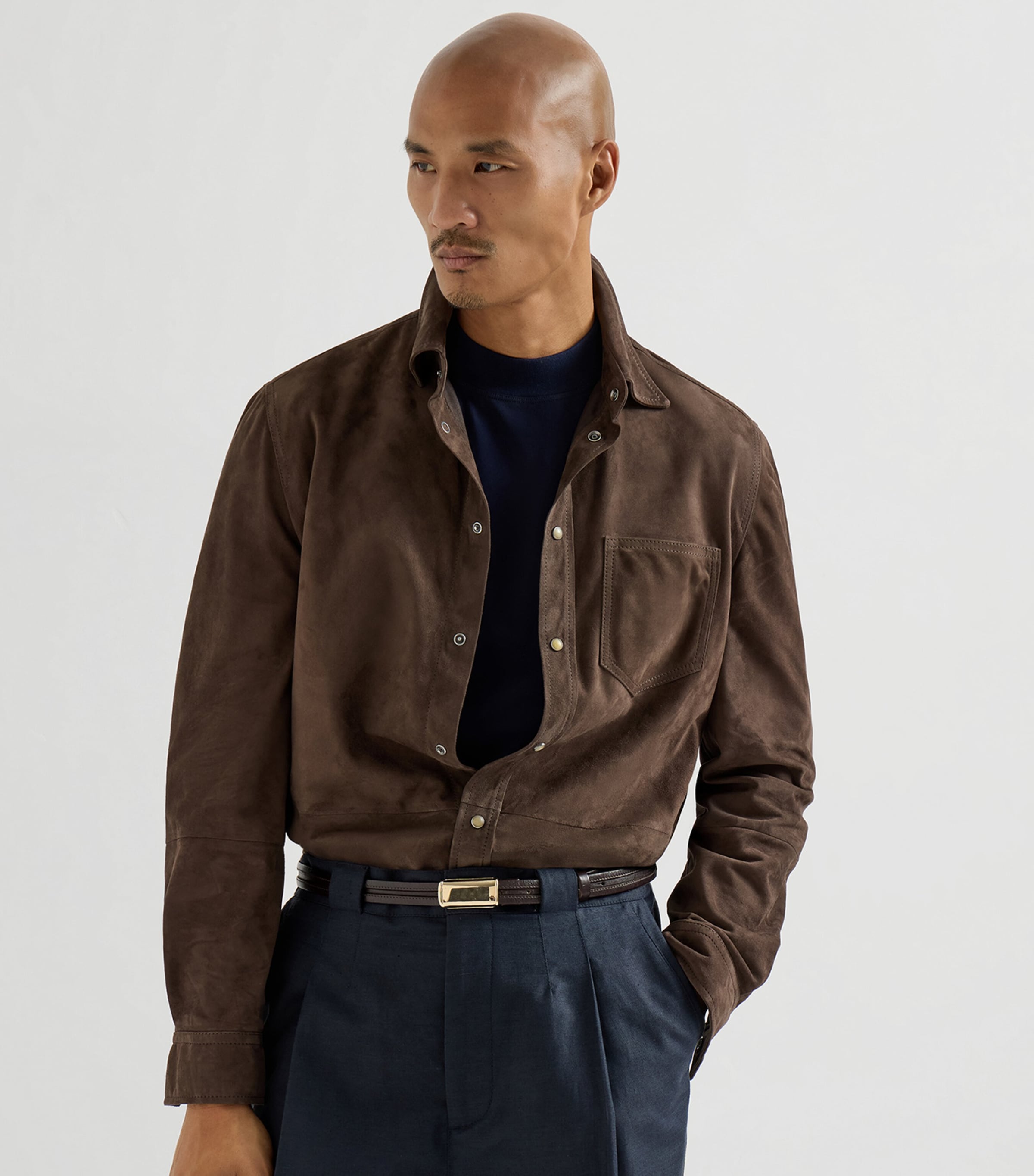 Brunello Cucinelli Mens Suede Shirt Image 4