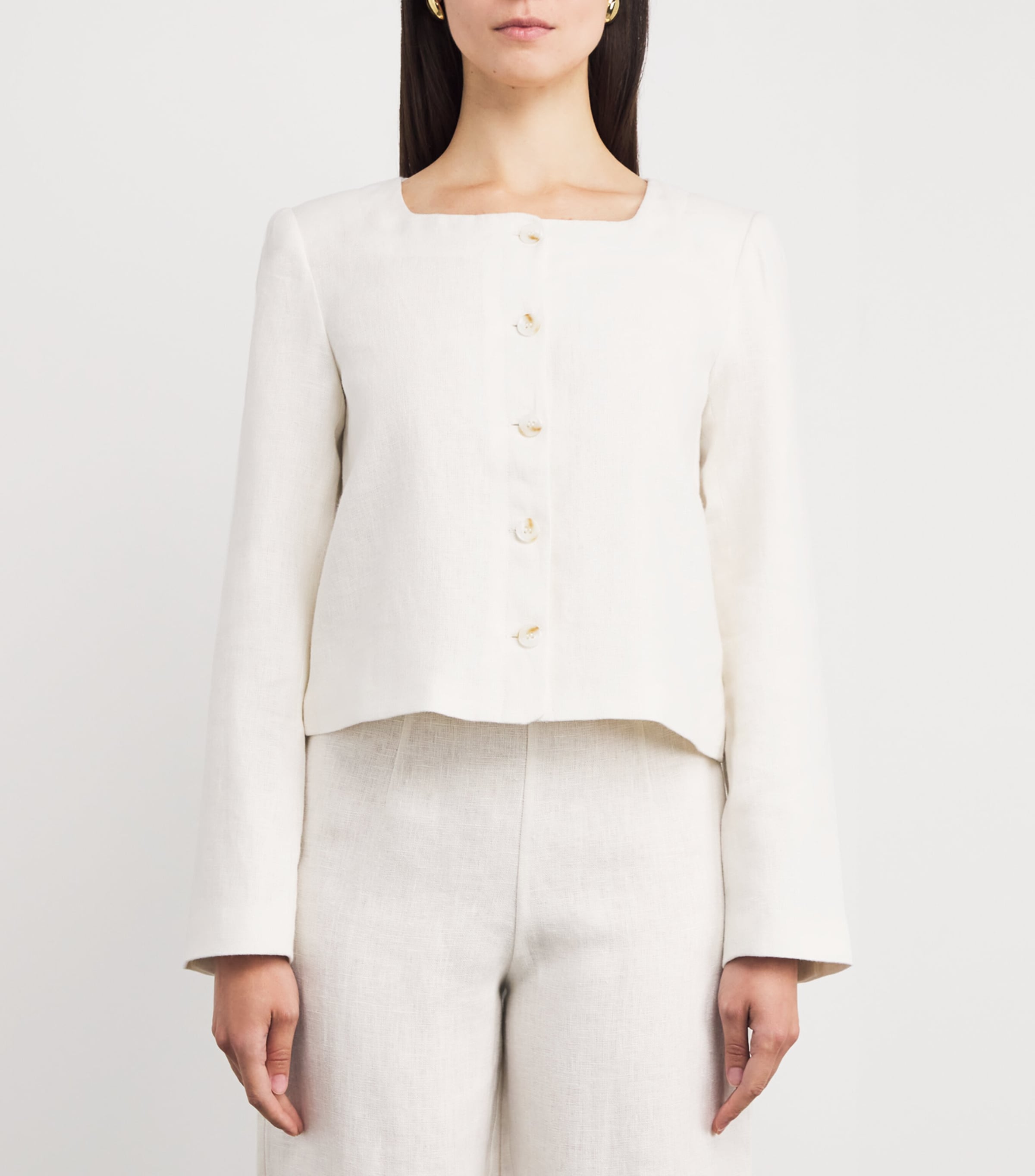 Linen Emma Jacket CREAM Image 3