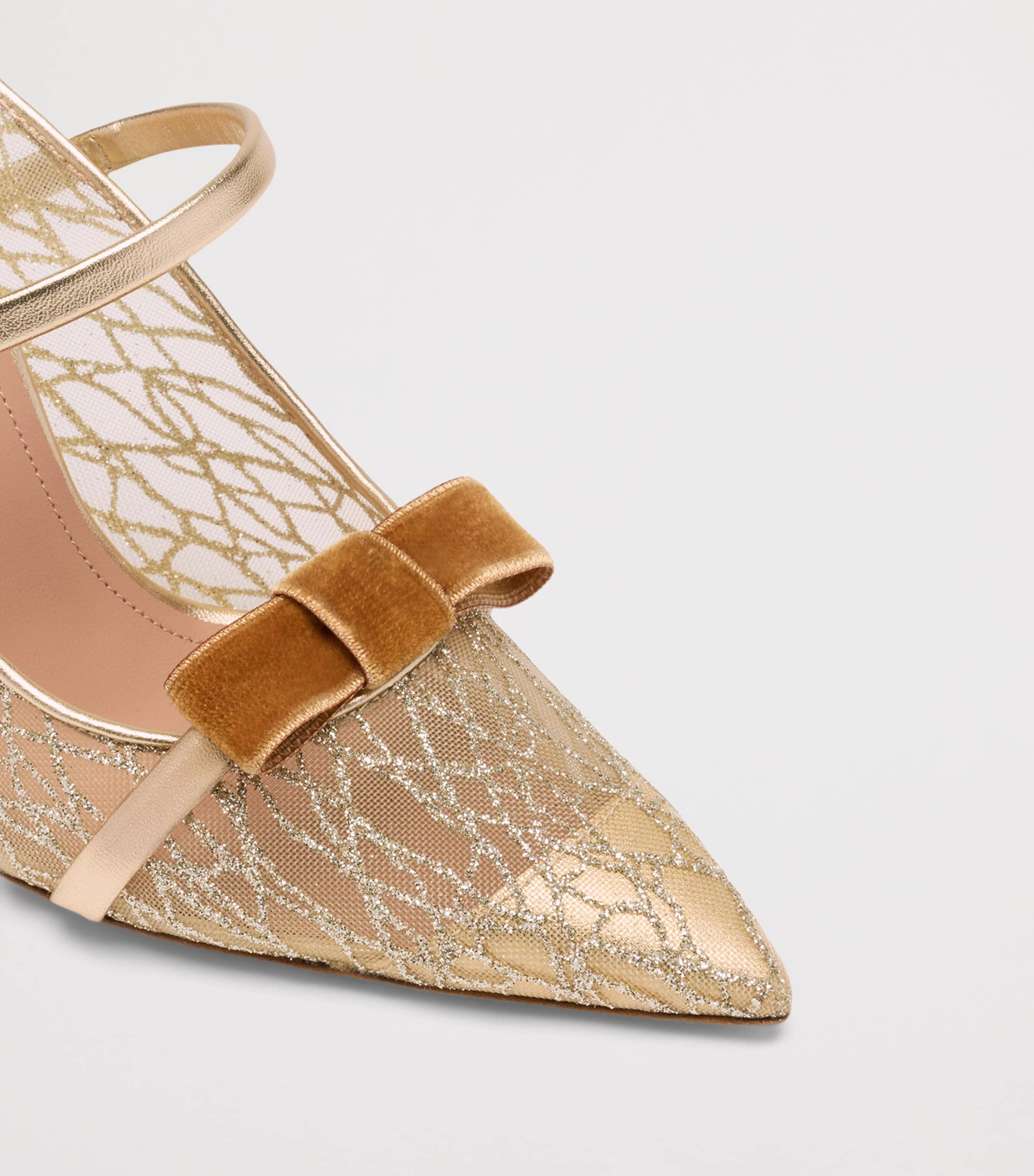 Glittered Aurora Heeled Mules 90 GLITTER MESH Image 5