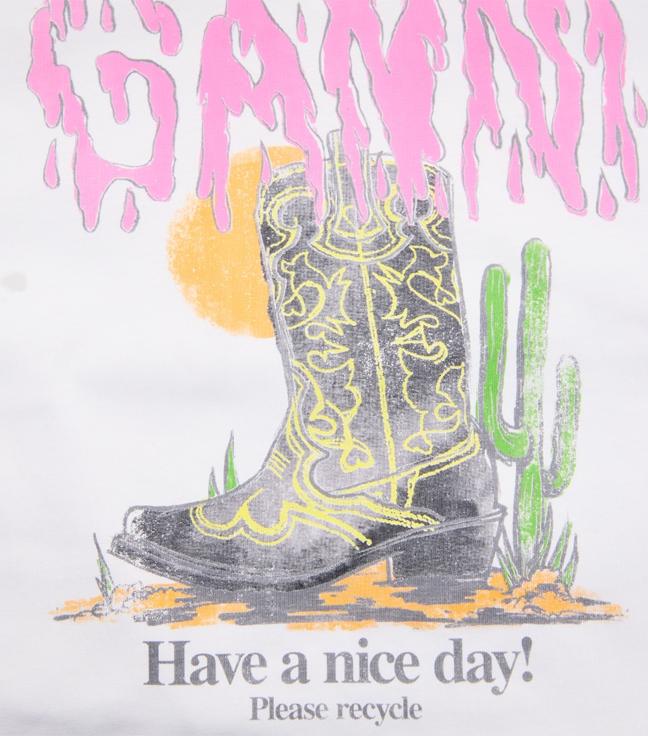 Organic Cotton Cowboy Boot T-Shirt 151 BRIGHT WHITE Image 5