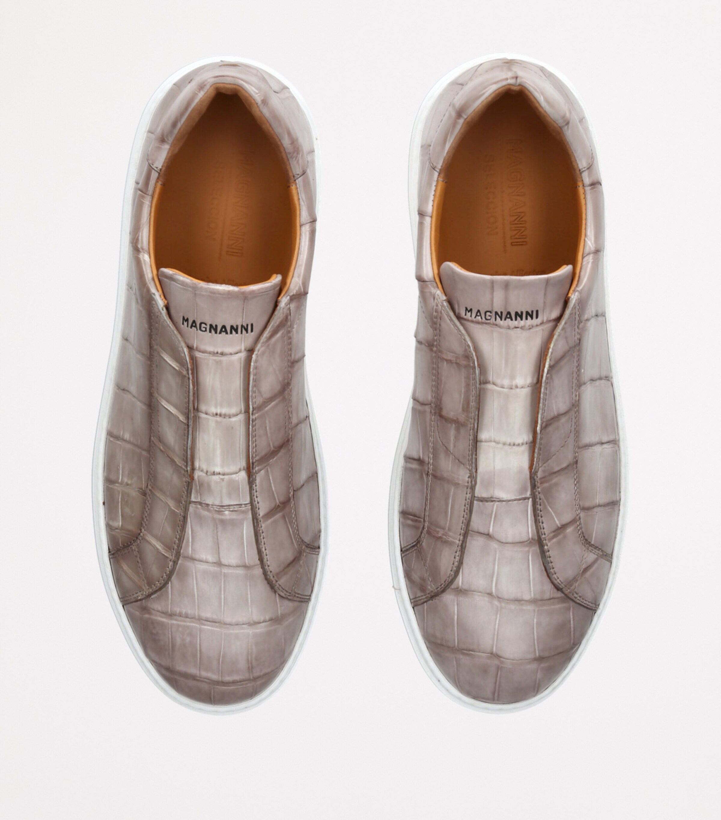 Crocodile Leather Lotto Sneakers BONE Image 4