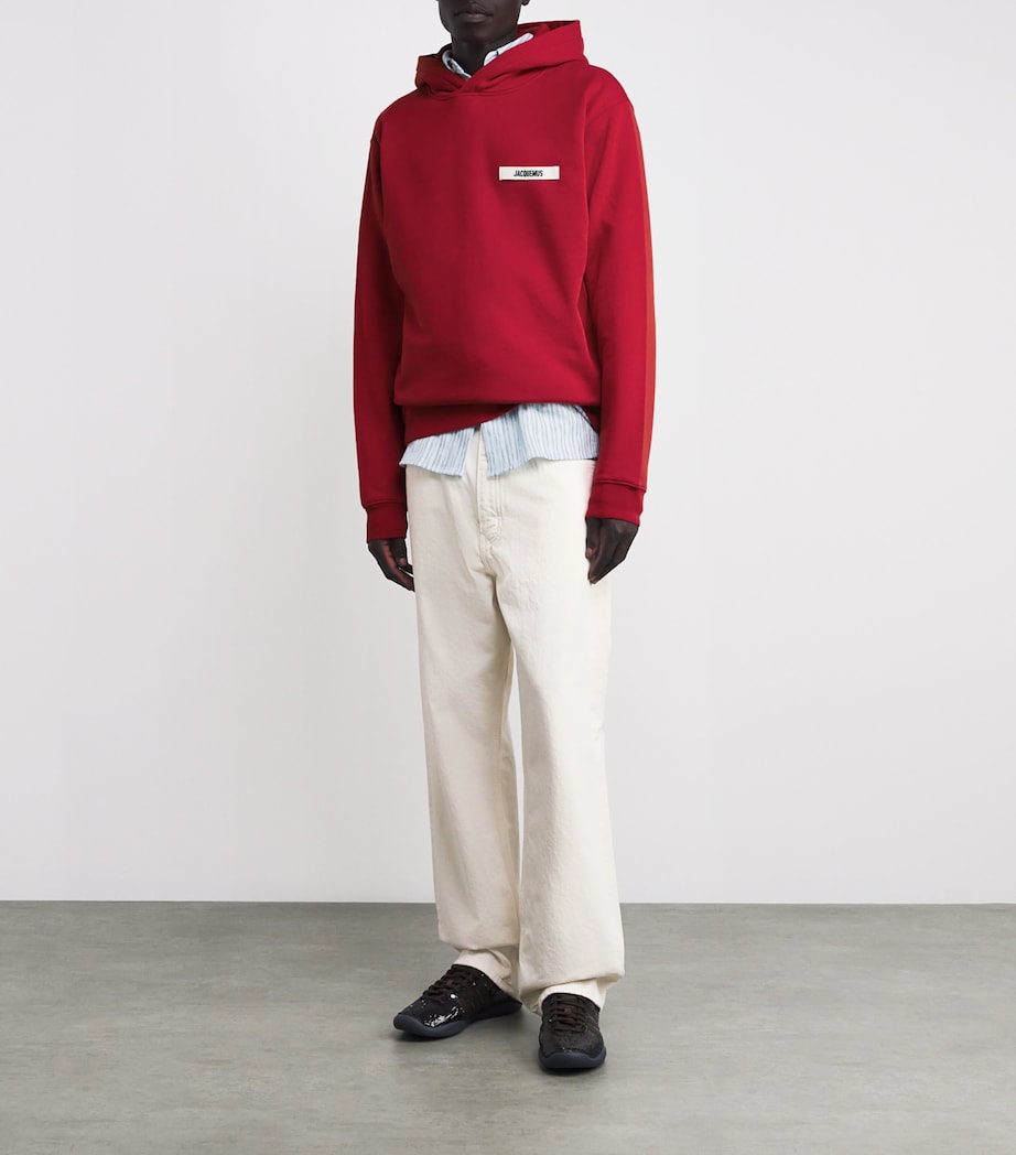 Cotton Logo Hoodie 480-DARK RED Image 2