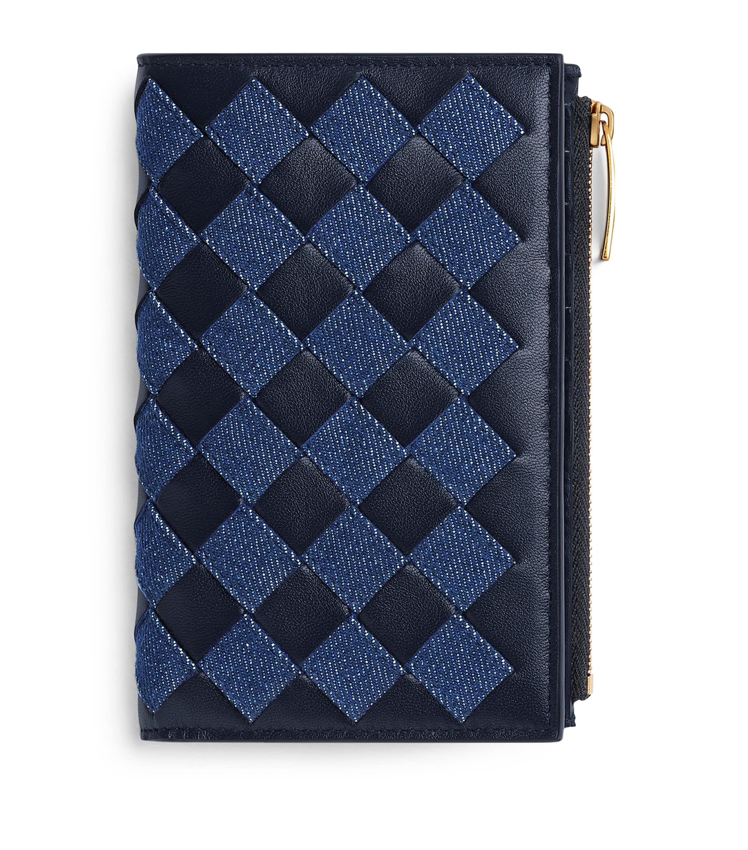 Bottega Veneta Intrecciato Medium Bi-fold Wallet In Abyss / Indigo