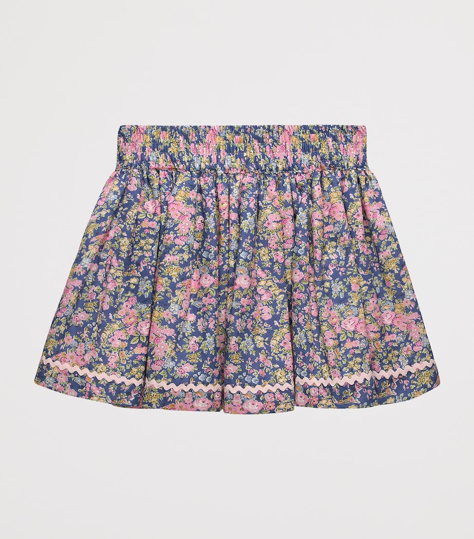 Trotters Cotton Tatum Floral Skirt (2-11 Years) Blue Image 2