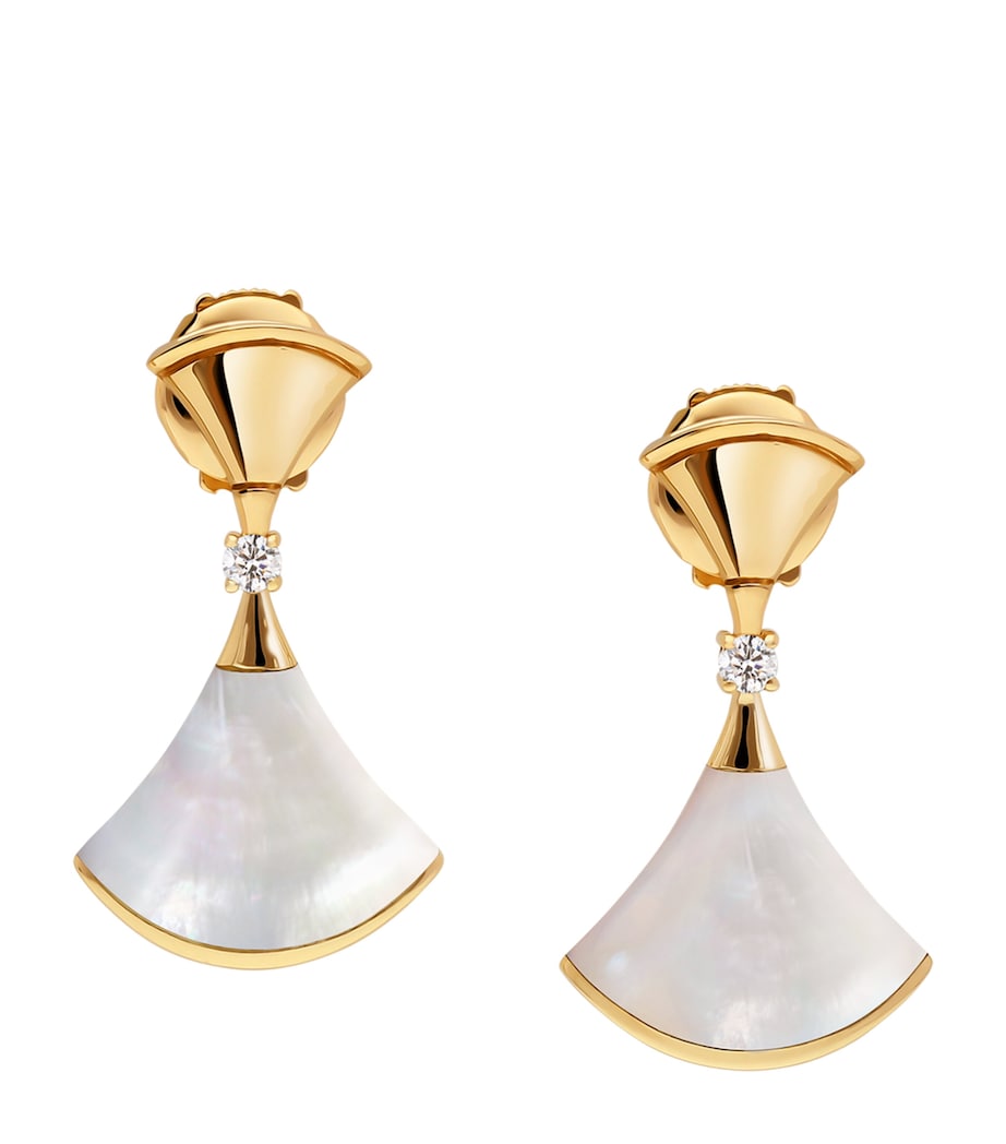 Yellow Gold and Mother of Pearl Divas' Dream Earrings YELLOW GOLD Image 1