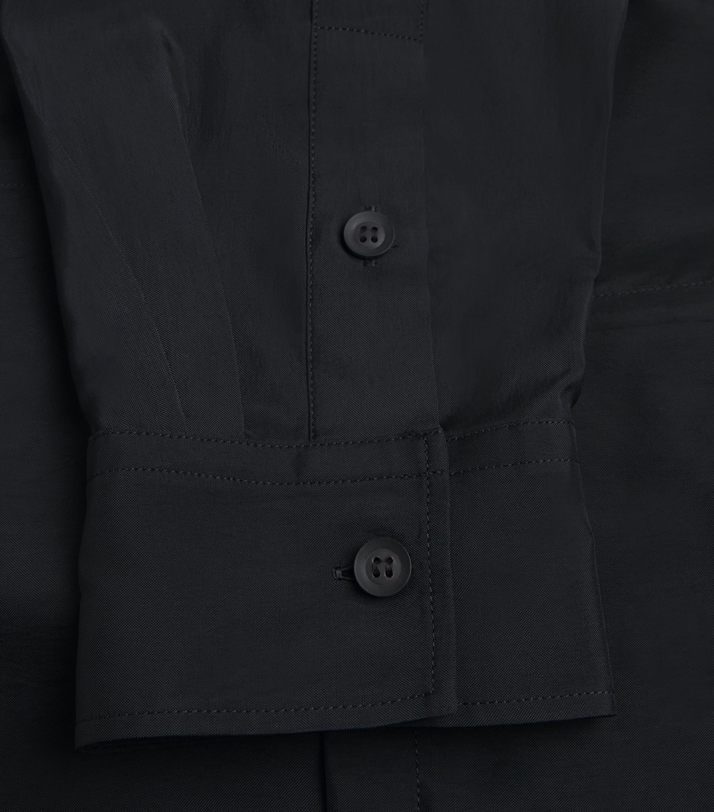 Yohji Yamamoto Taffeta 2-Collar Big Standard Shirt Black Image 5