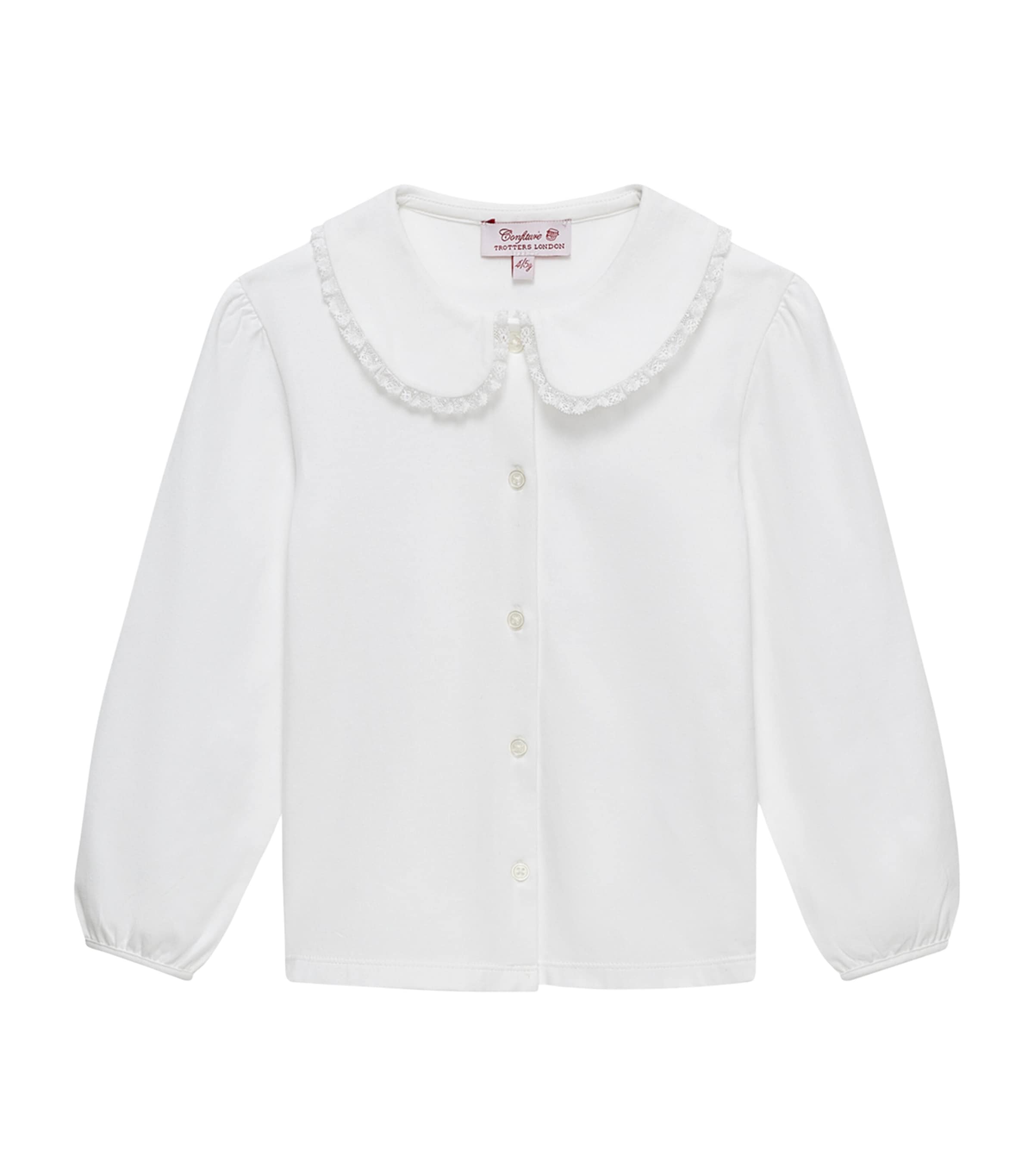 Trotters Lace-trim Evelyn Top In White