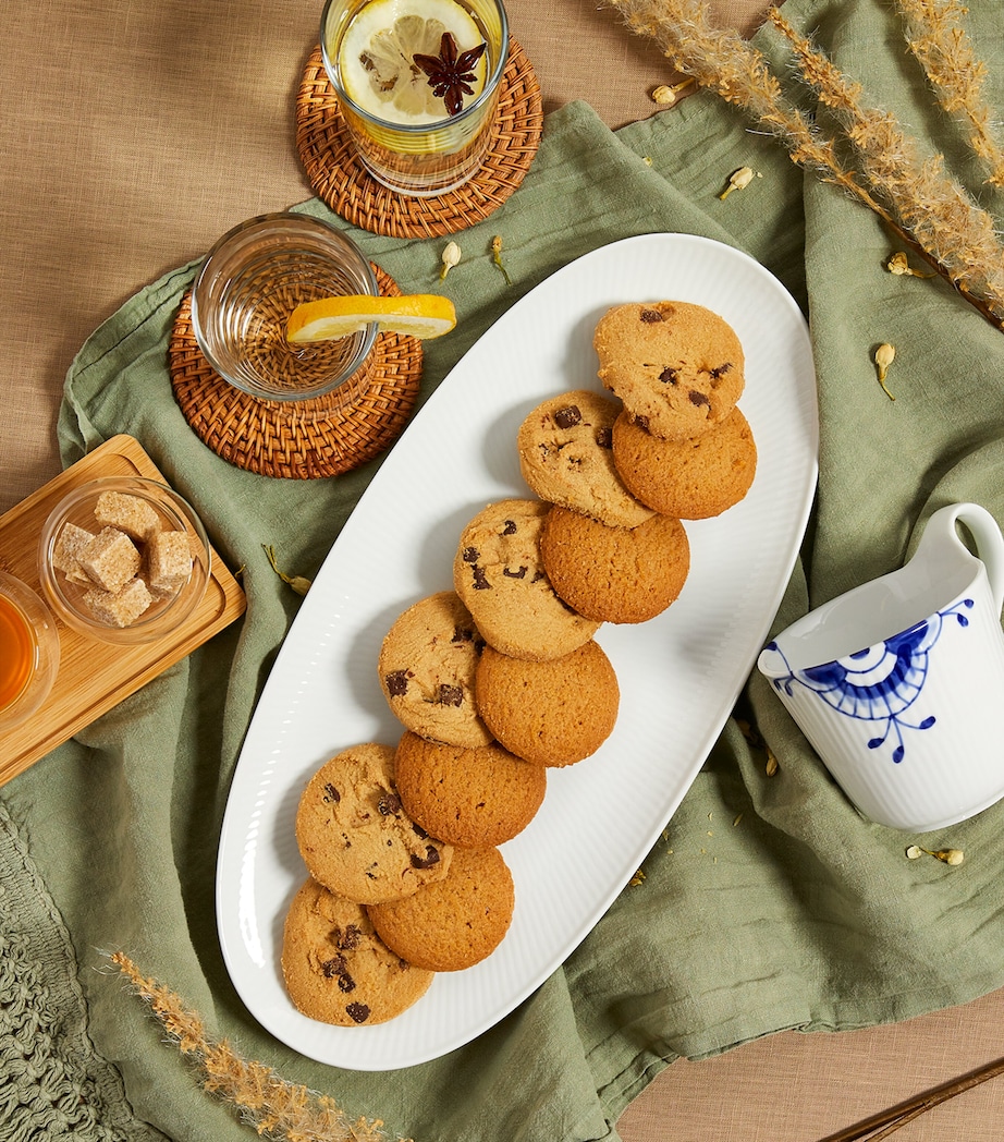 White Fluted Long Oval Dish (37cm x 17cm) WHITE Image 3