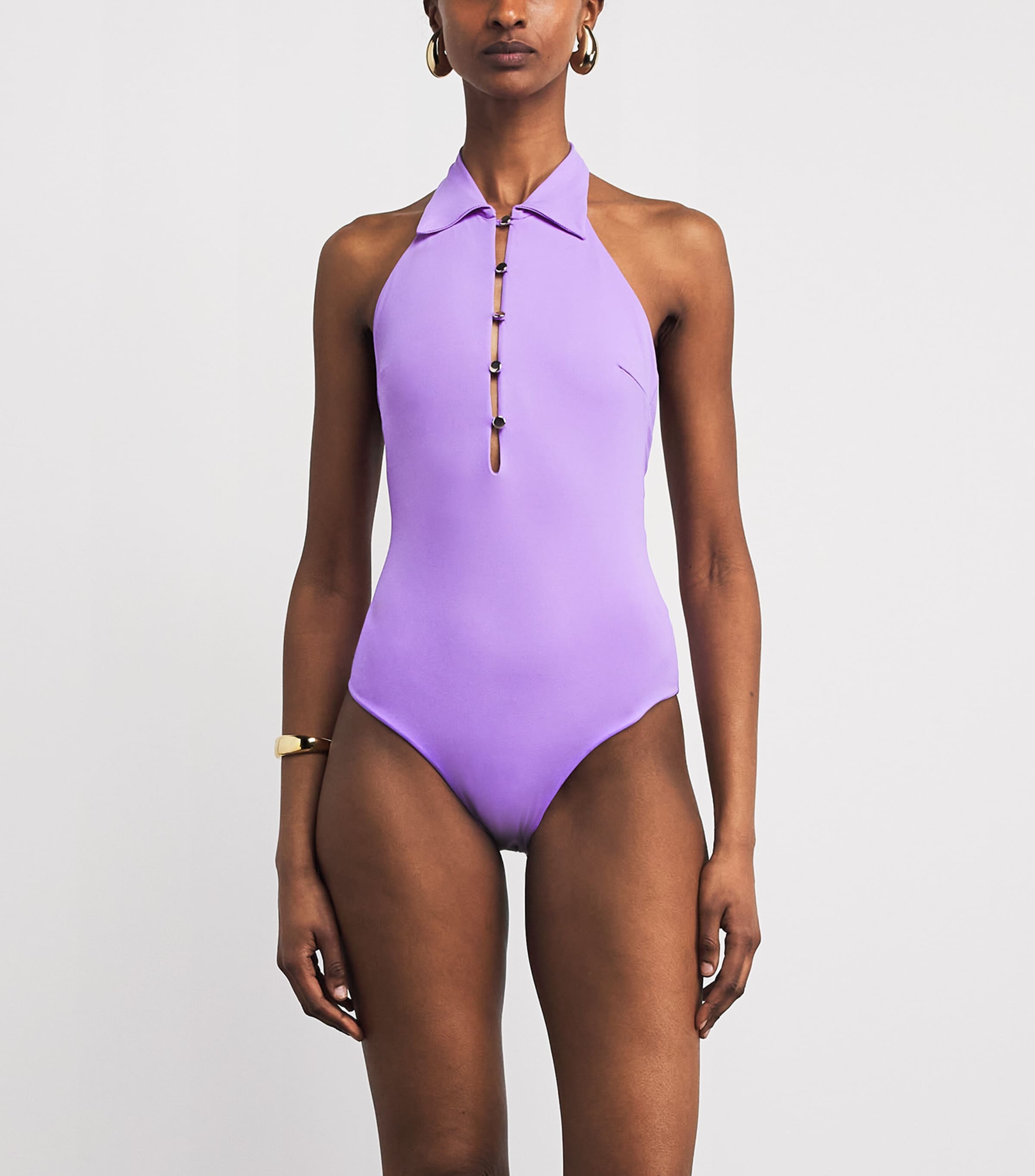 Taller Marmo Womens Grand Tropicana Swimsuit and Pareo Set Lavender Image 3