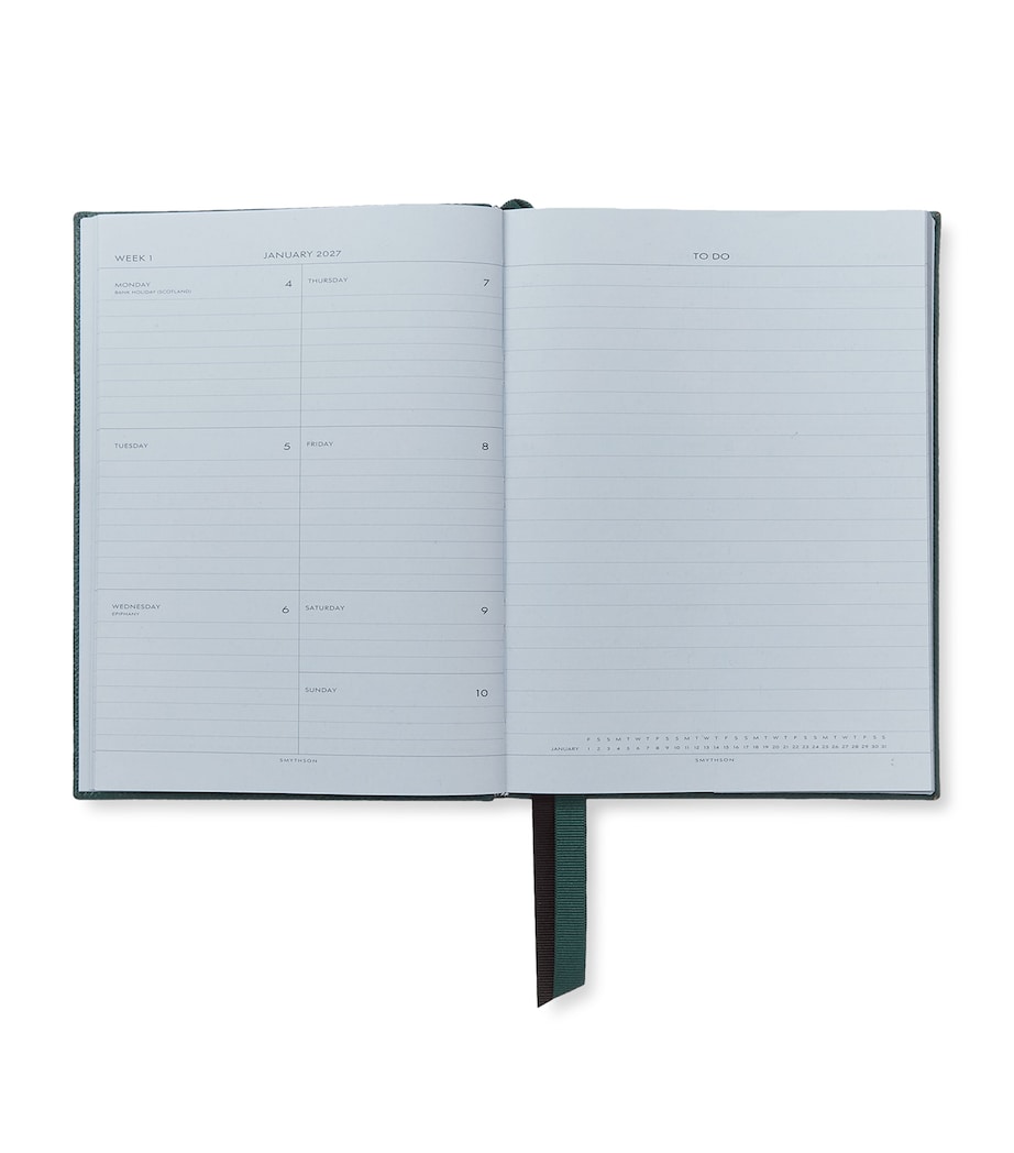 Smythson Leather Soho Weekly Diary 2027 Forest Green Image 2