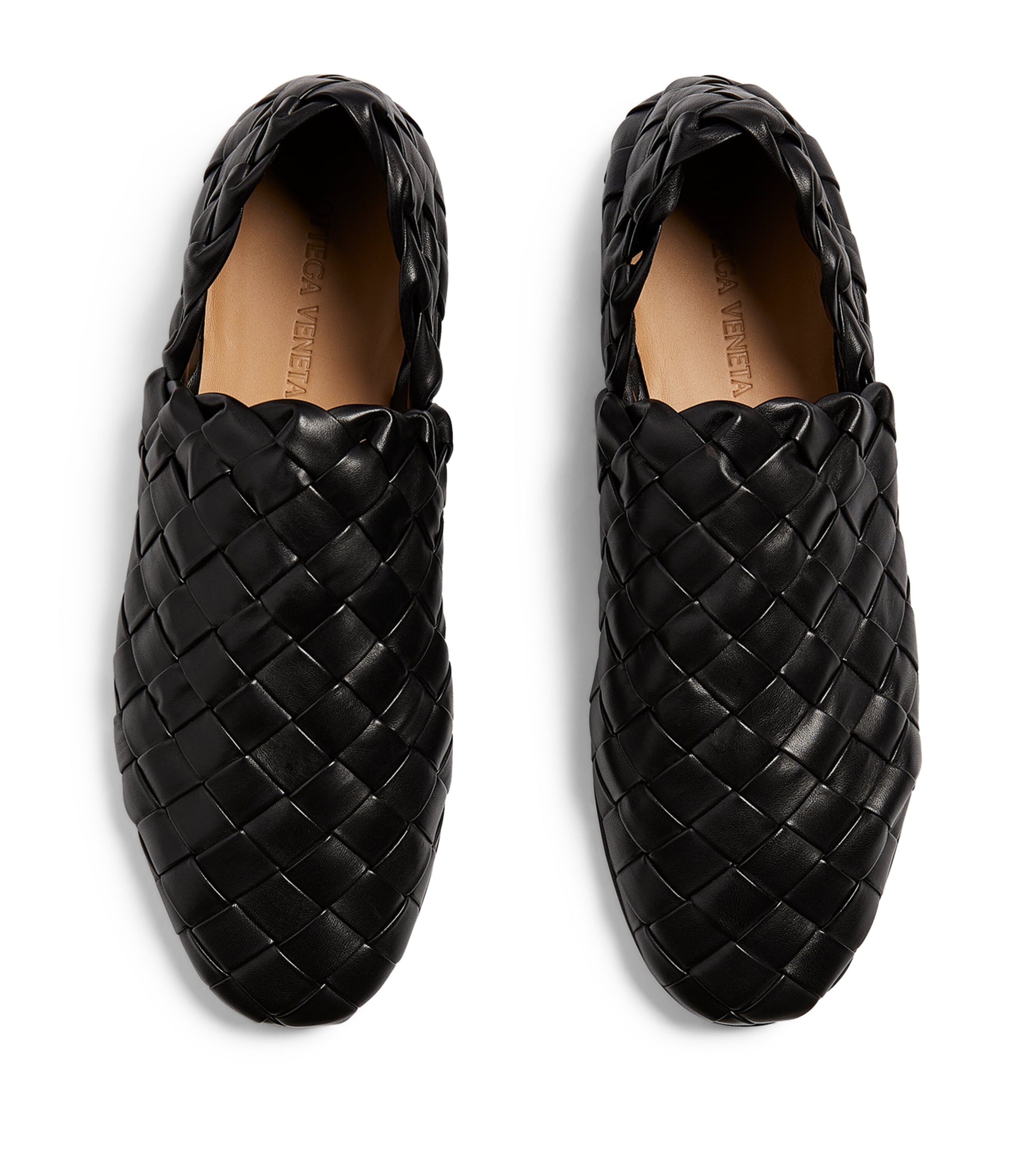 Leather Intrecciato Slippers NERO/NERO Image 3