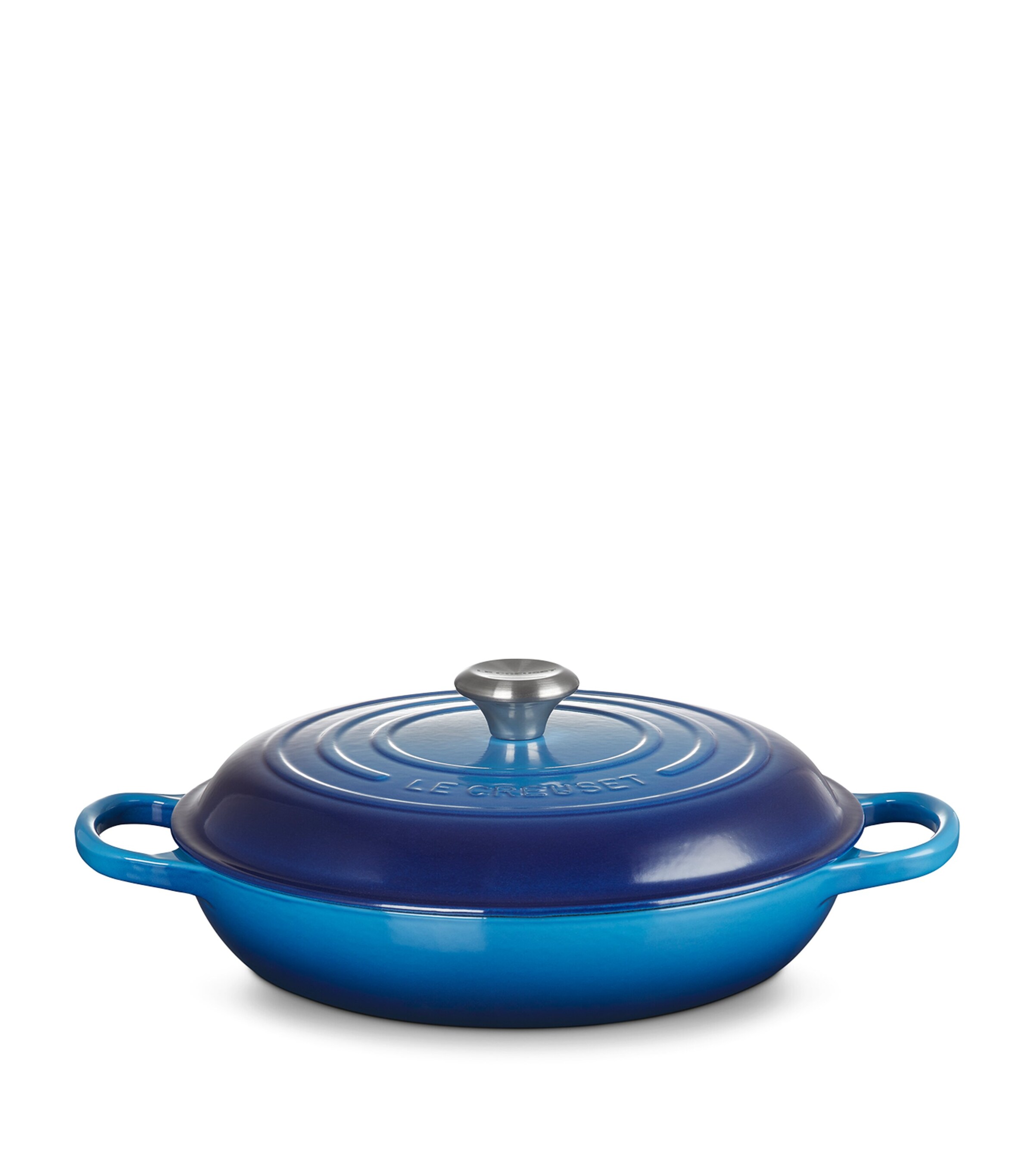 Le Creuset Cast Iron Shallow Casserole Dish (30cm) Azure Blue Image 6