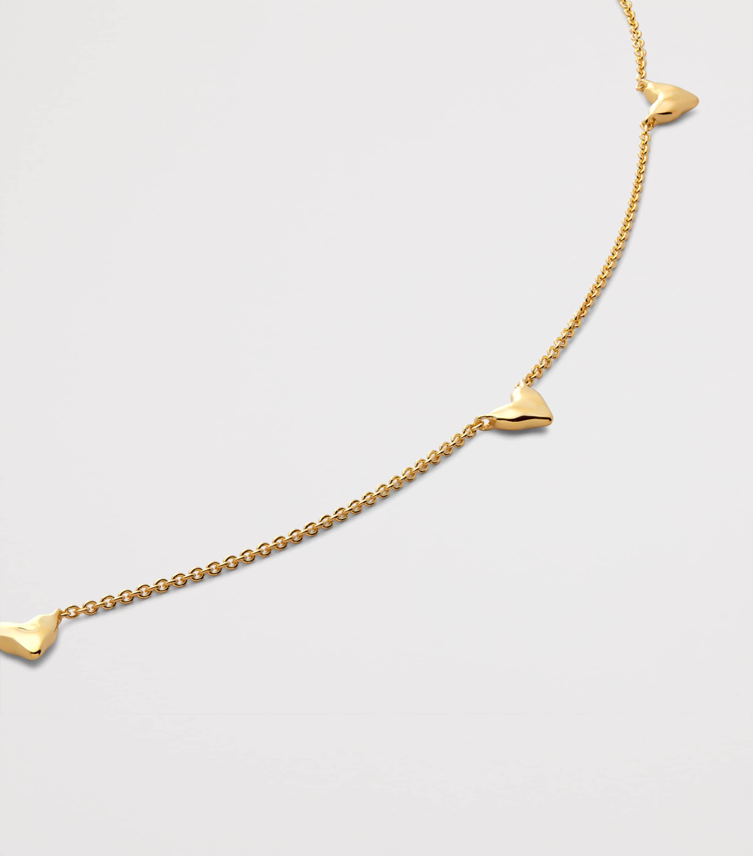 Monica Vinader Gold Vermeil Heart Station Chain Necklace Gold Vermeil Image 2