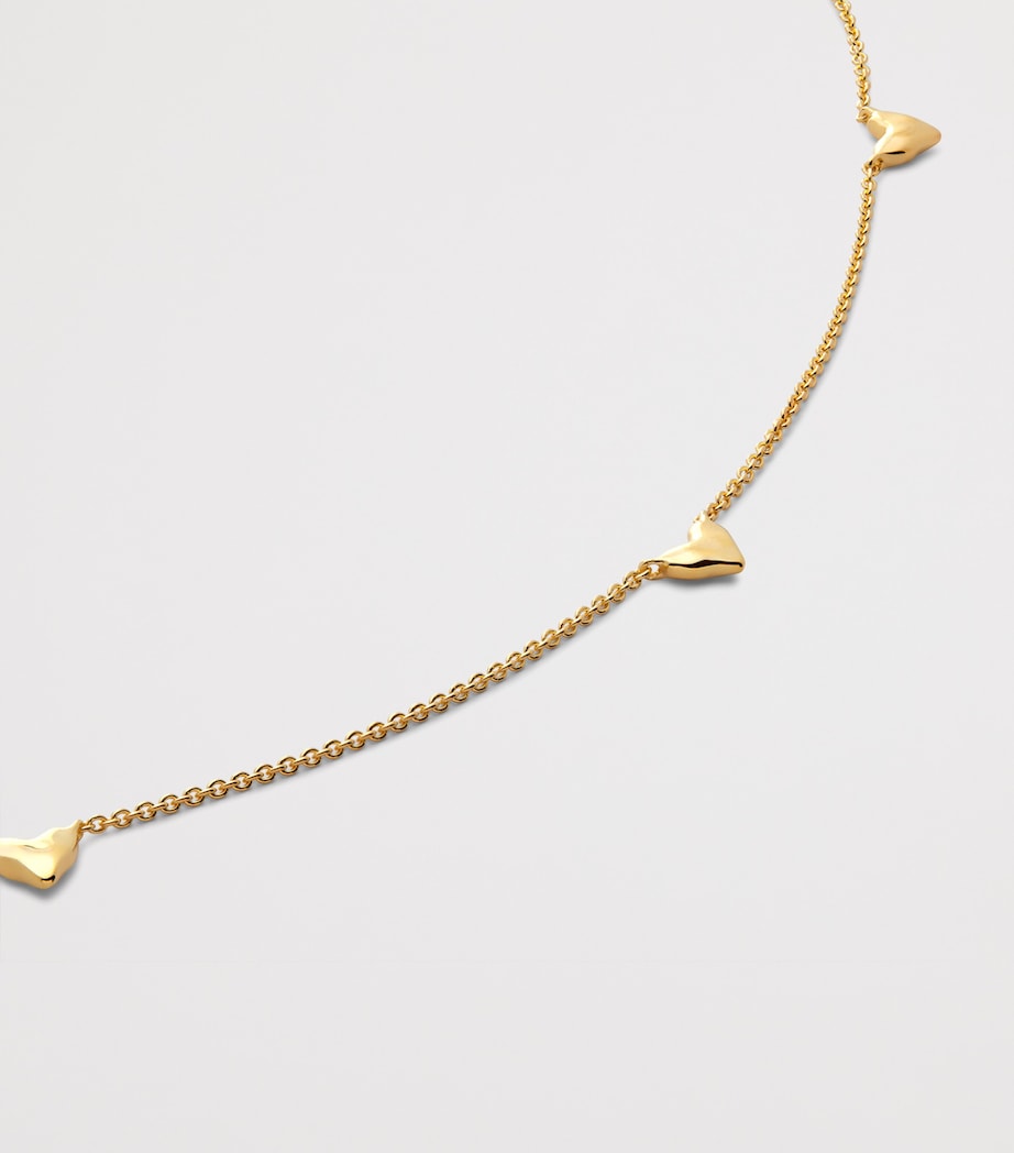Gold Vermeil Heart Station Chain Necklace 18K GOLD VERMEIL Image 2