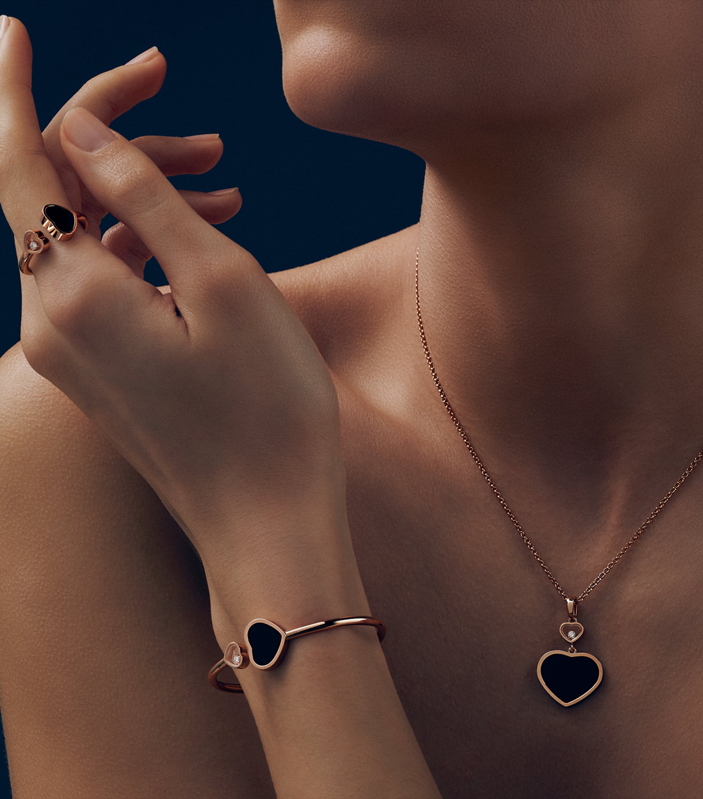 Rose Gold and Diamond Happy Hearts Ring Image 4