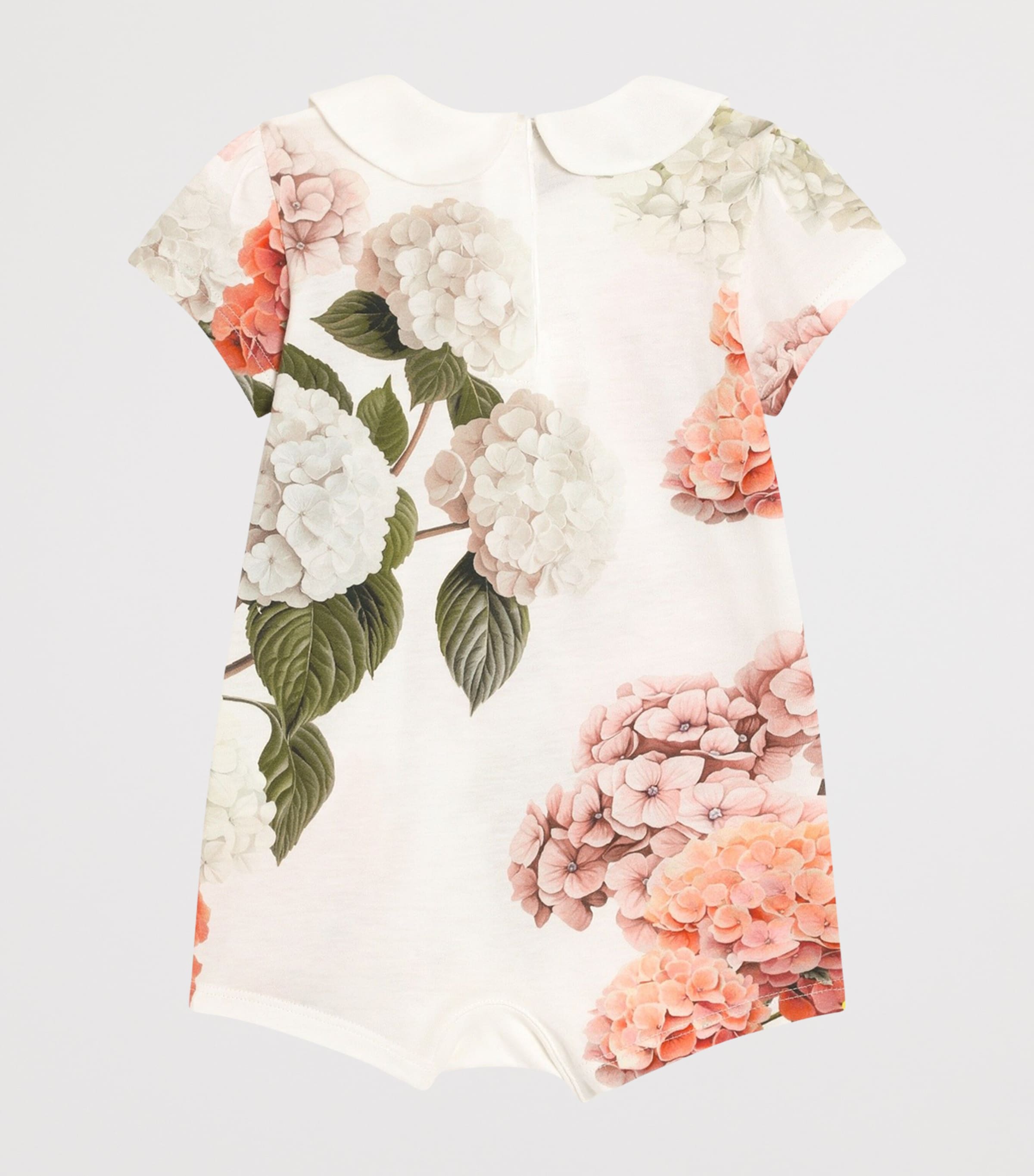 Dolce&Gabbana Kids Hydrangea Playsuit and Headband Set (3-24 Months) Ortensie Bordo Image 2