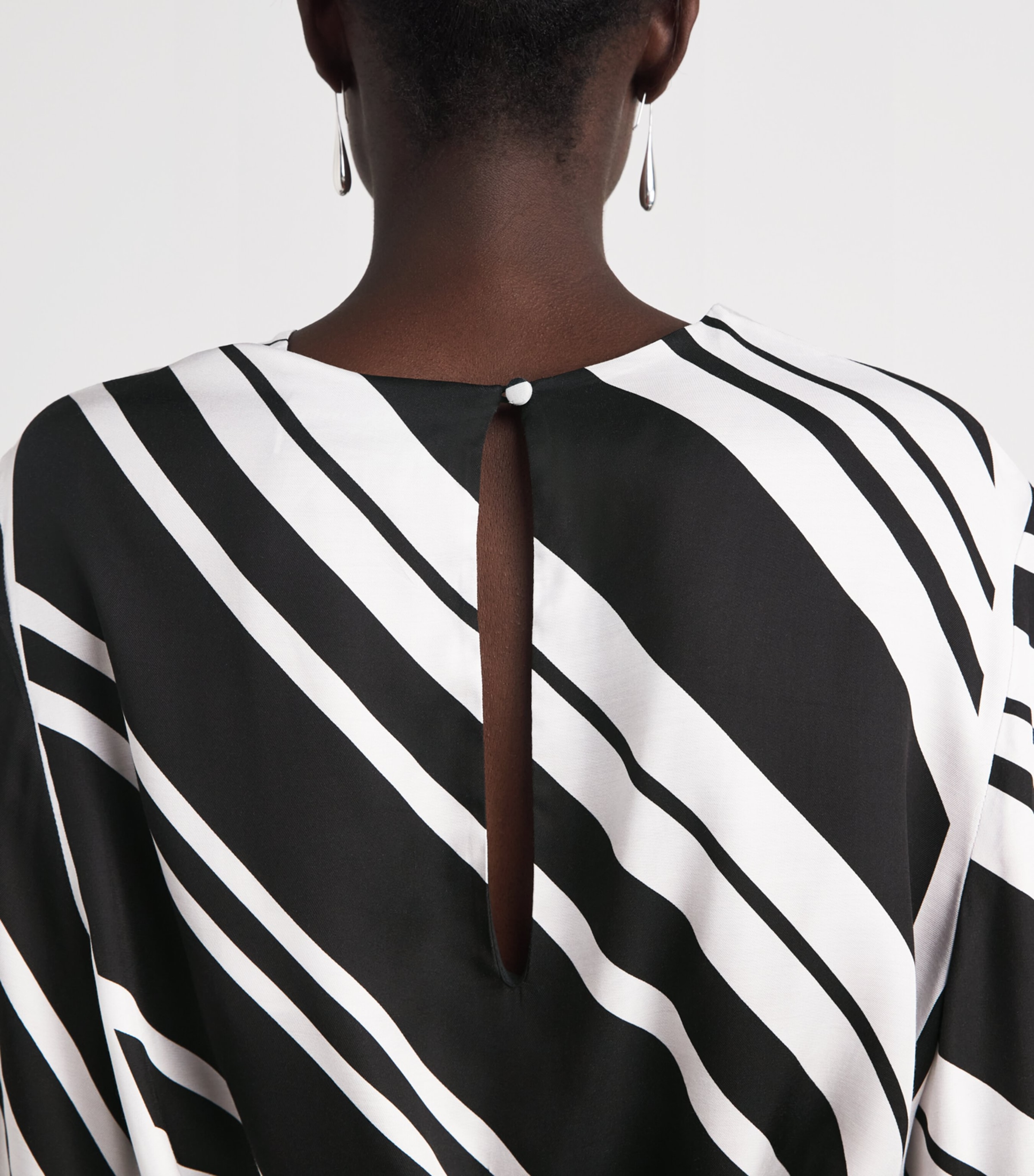 Brandon Maxwell Womens Stripe Leni Mini Dress Black/white Stripe Image 6