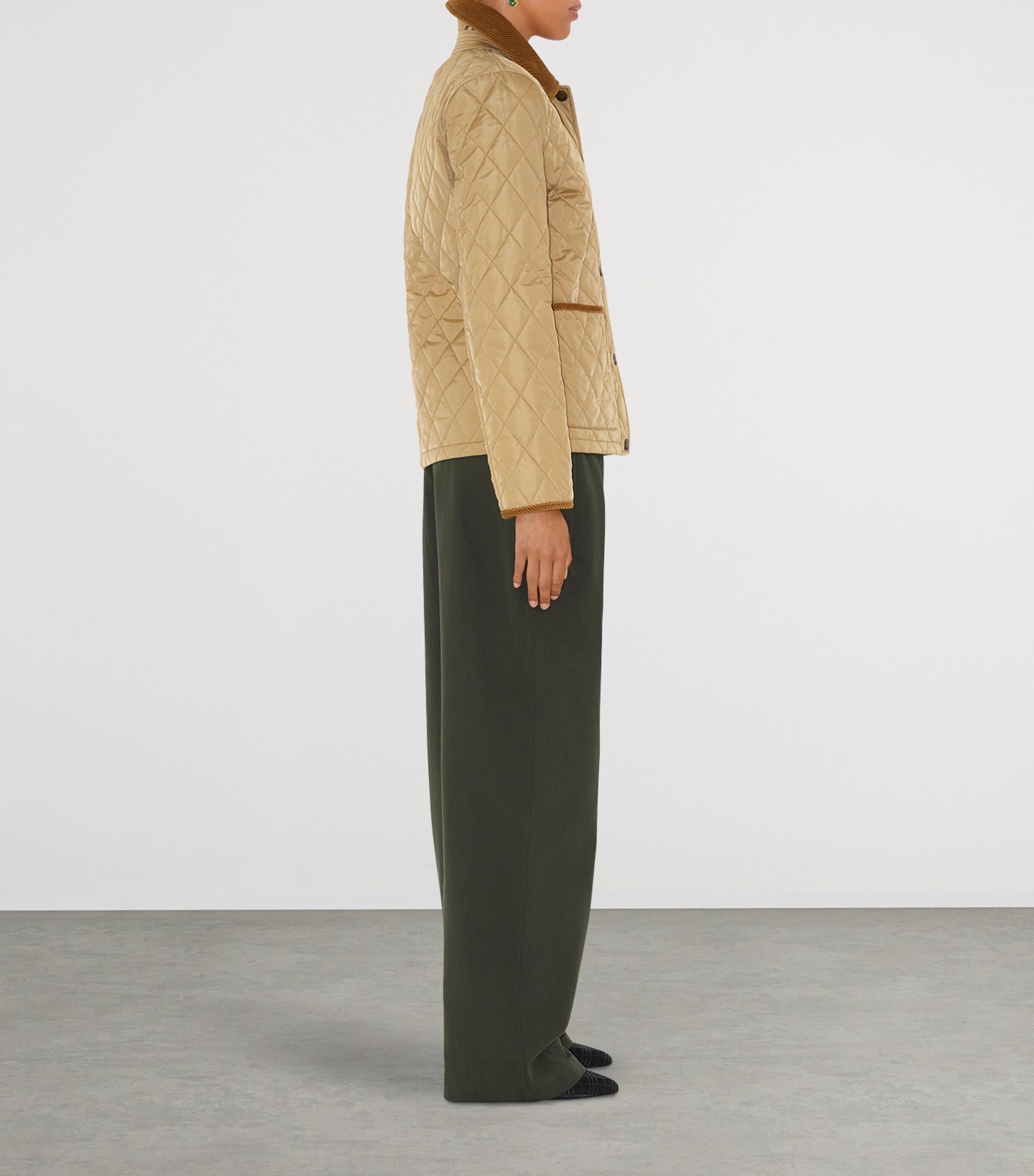 Quilted Field Jacket FLAX/SAND IP CHECK Image 4