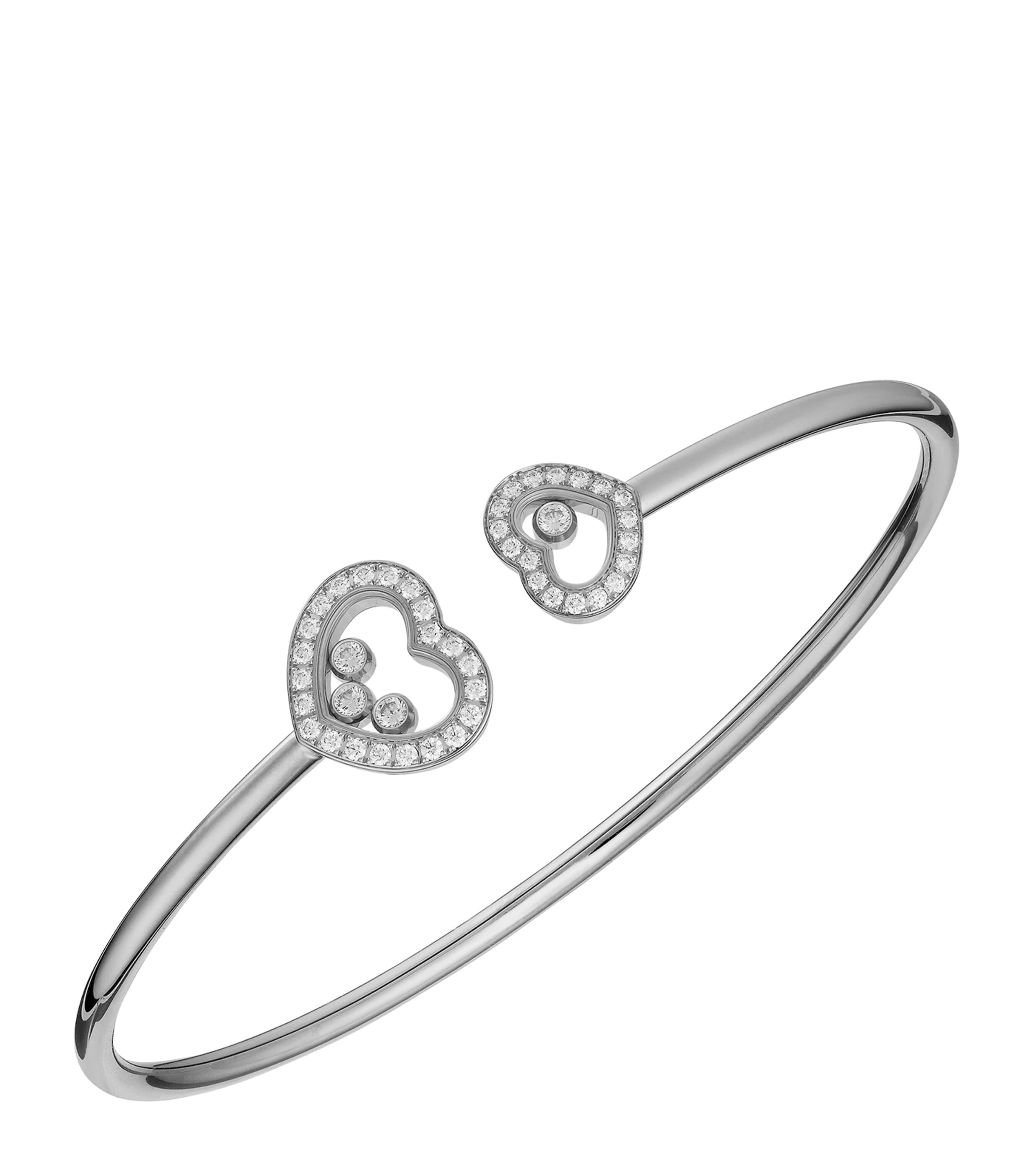 Shop Chopard White Gold And Diamond Happy Diamonds Bangle