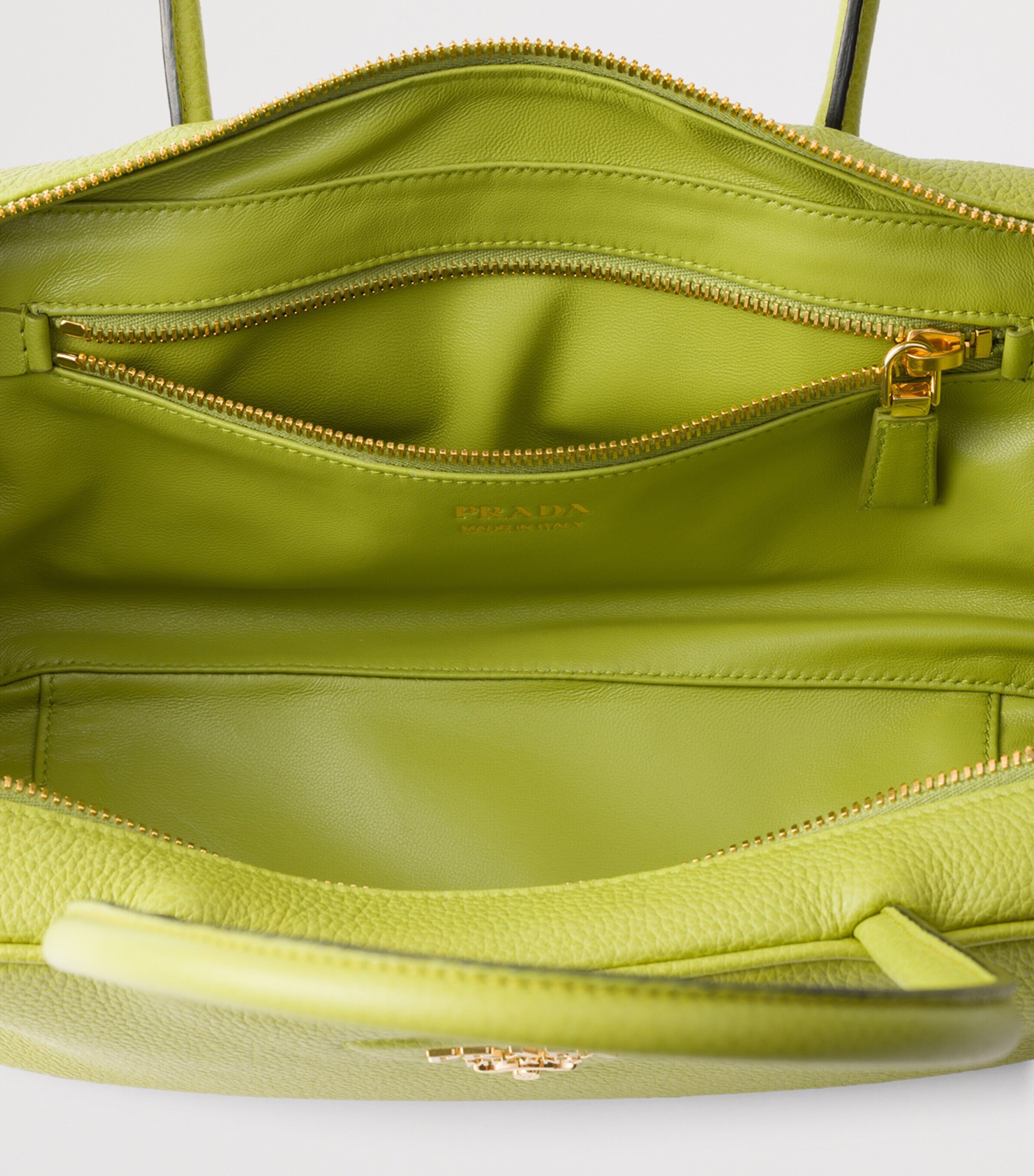 Prada Green Medium Leather Top-Handle Bag | Harrods FR