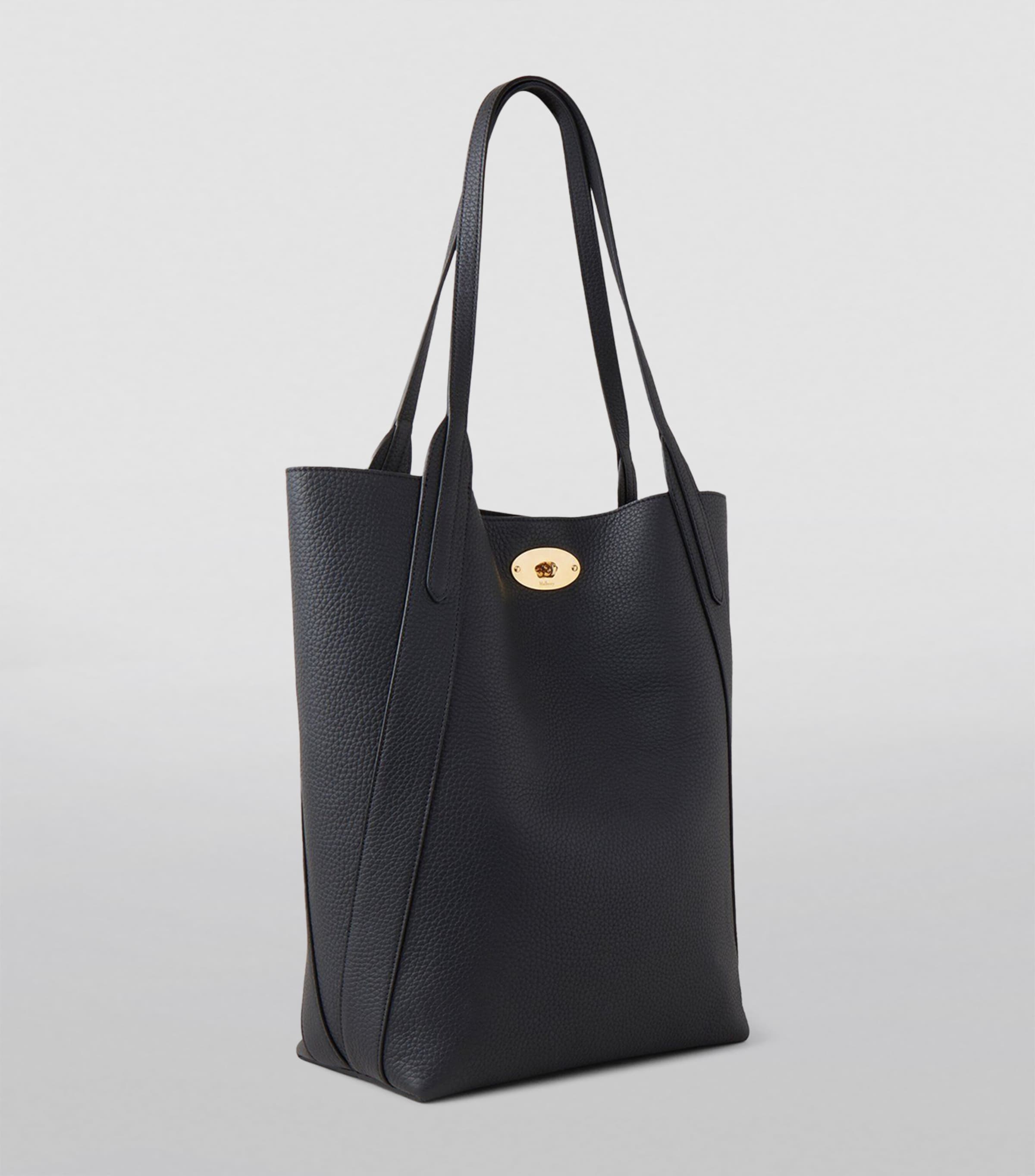 Leather North South Bayswater Tote Bag BLACK Image 2