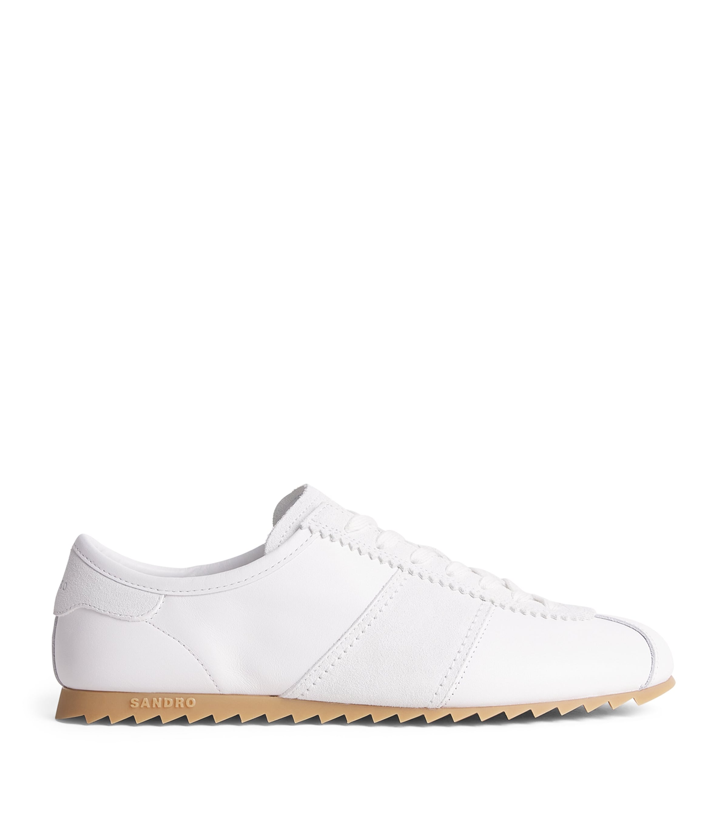 Sandro Paris Leather And Suede Low-top Sneakers