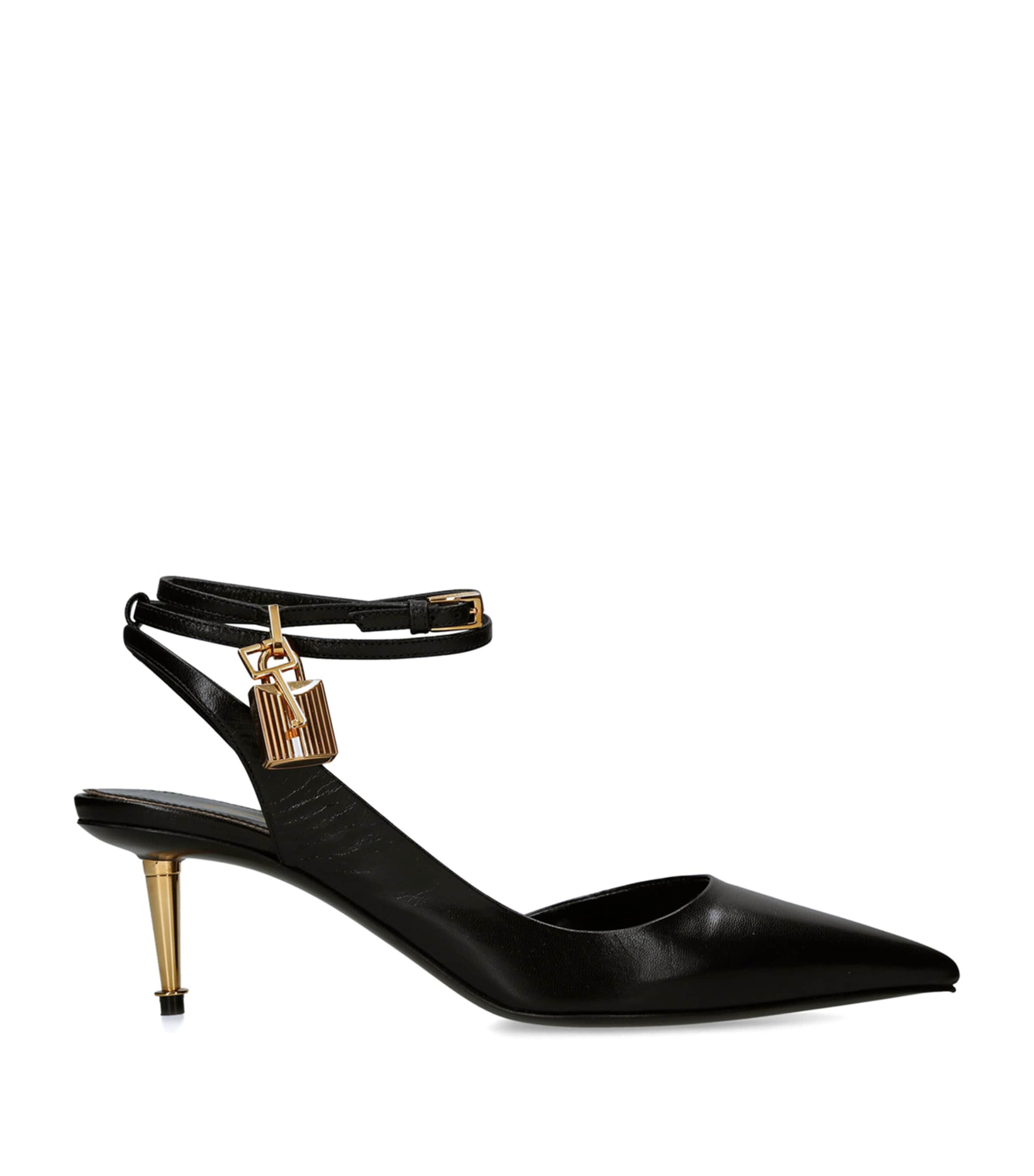 Leather Slingback Pumps 55 BLACK Image 1