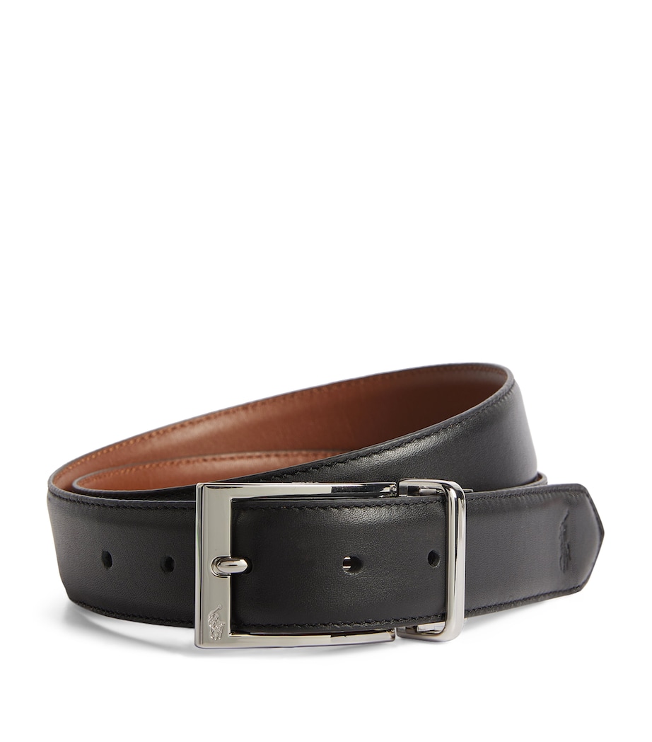 Leather Reversible Belt BLACK Image 1