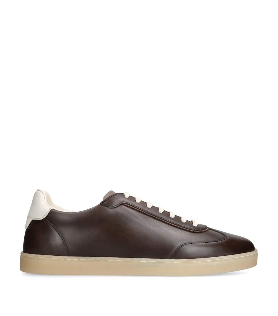 Leather Sneakers DARK BROWN Image 1
