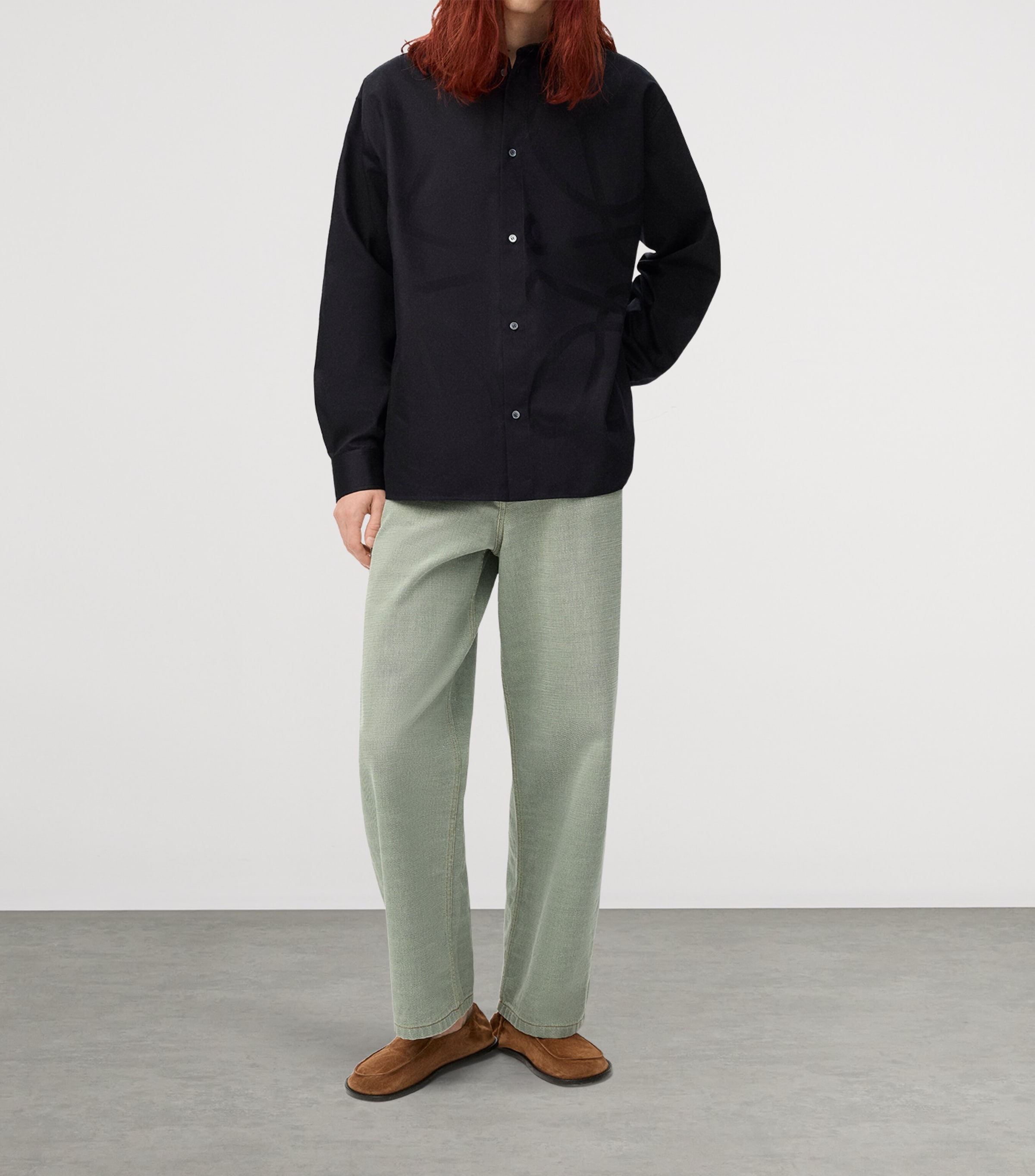 Cotton Anagram Shirt BLACK Image 5