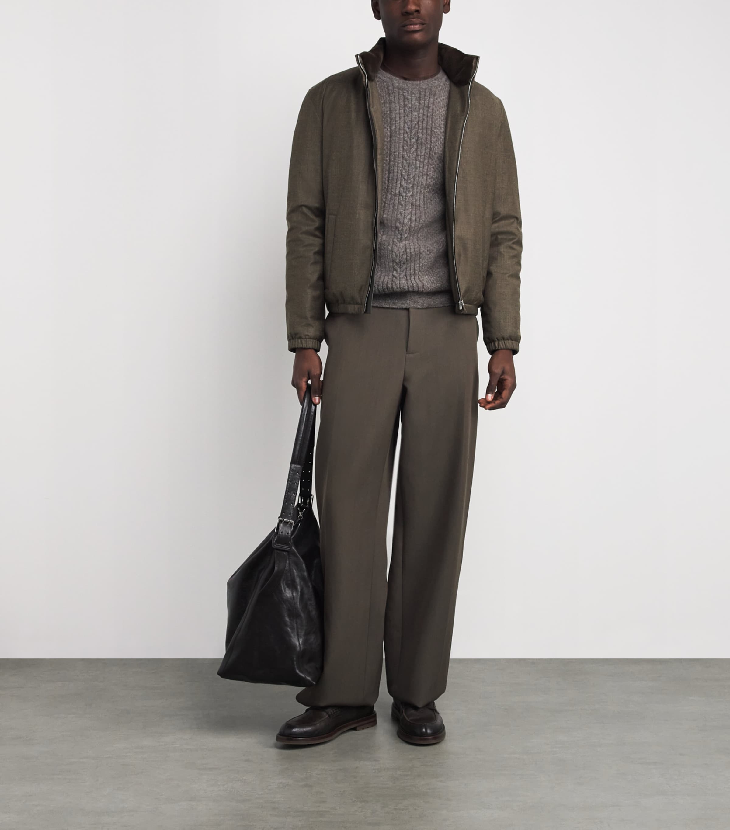 Down Wool-Silk Storm System Mink-Trim Jacket B3211 ERTH/DRK LCHN Image 2