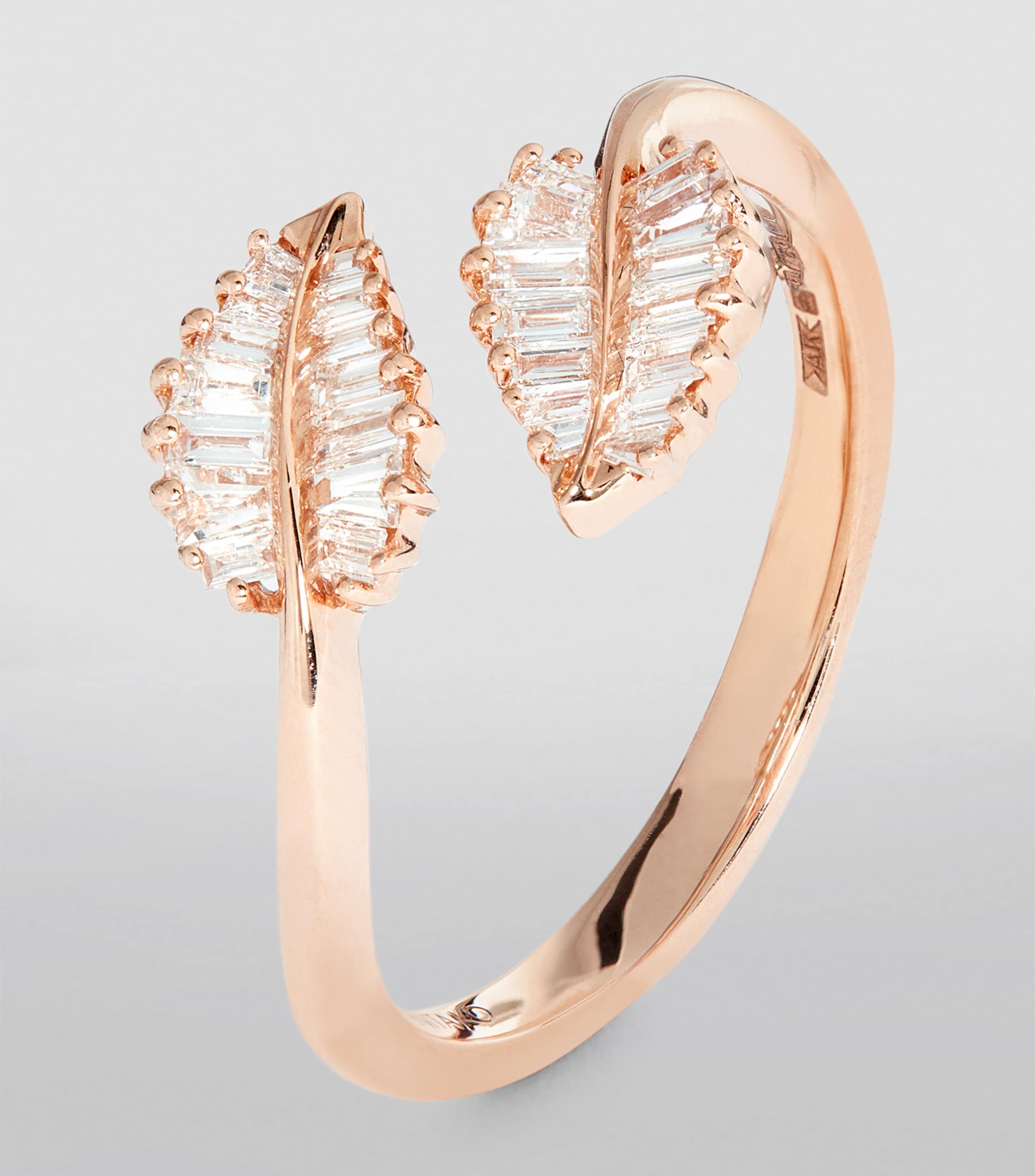 Rose Gold and Diamond Palm Leaf Ring ROSE GOLD Image 2