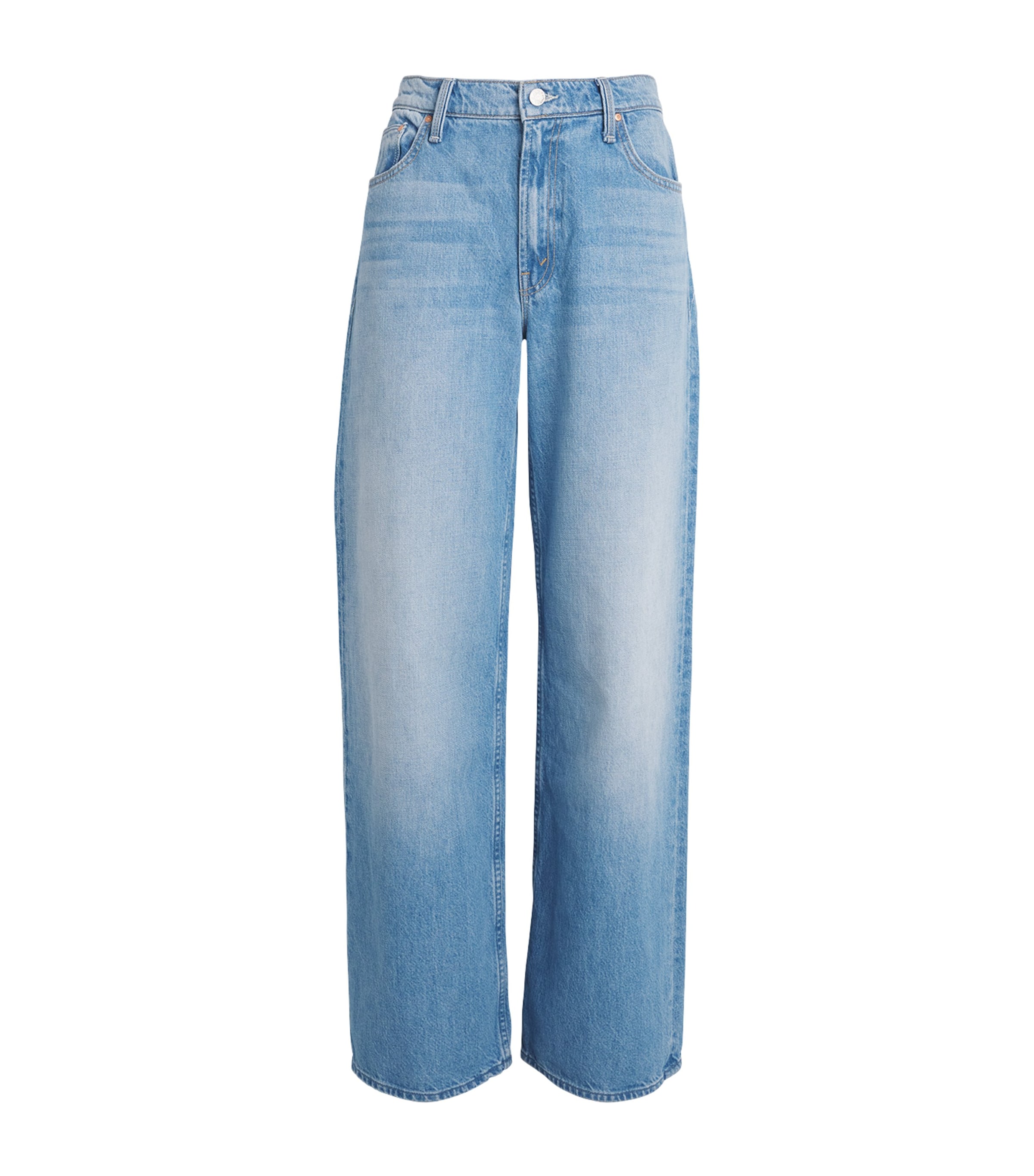 MOTHER Blue The Rerun Zip Sneak Wide-Leg Jeans | Harrods US