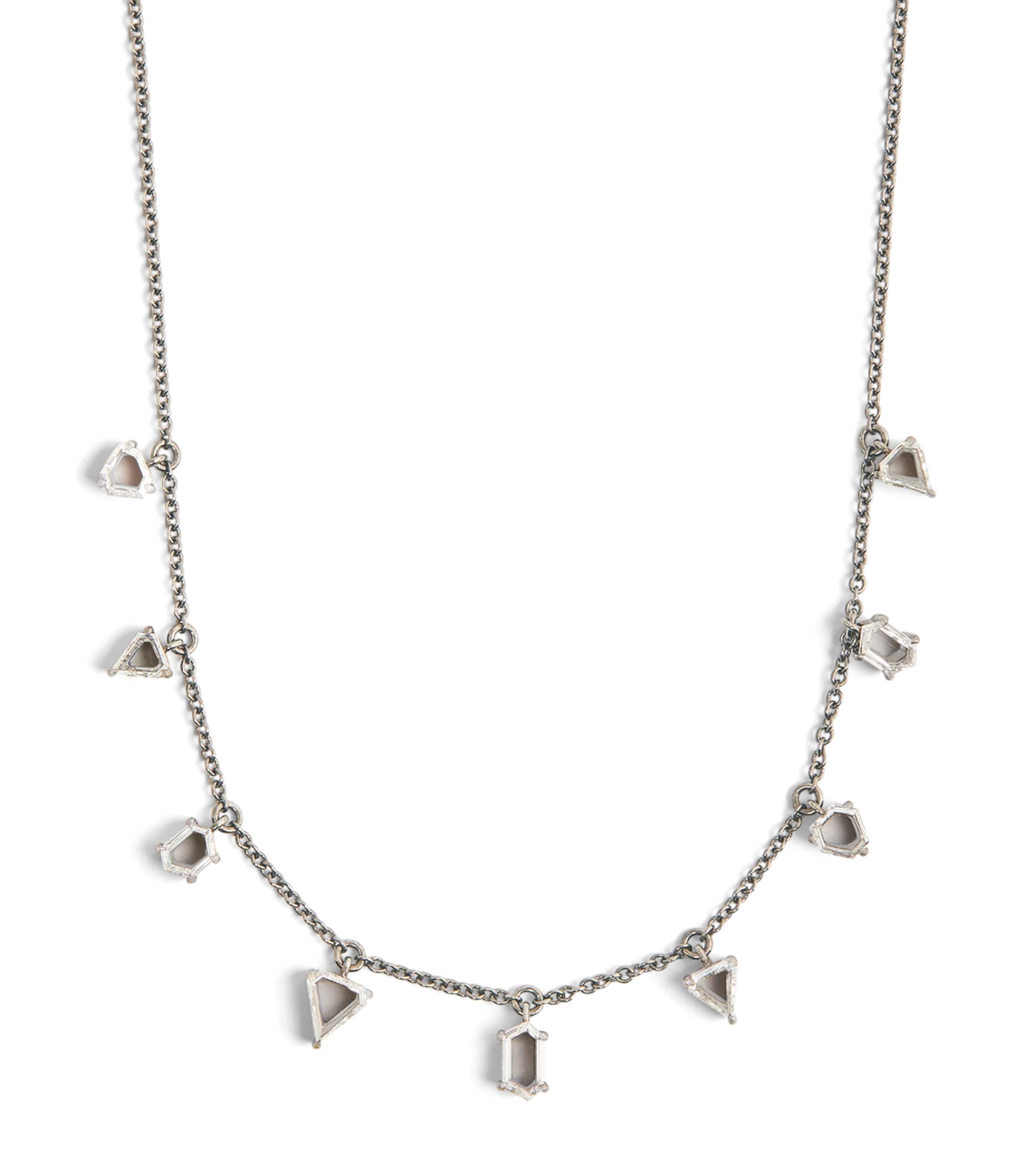 Eva Fehren Blackened White Gold And Diamond Prism Necklace In Black