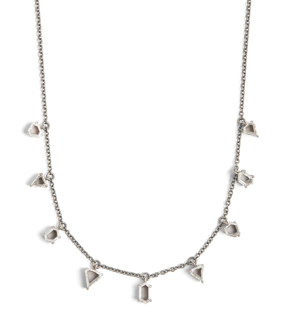Eva Fehren Blackened White Gold and Diamond Prism Necklace Black Gold Image 1
