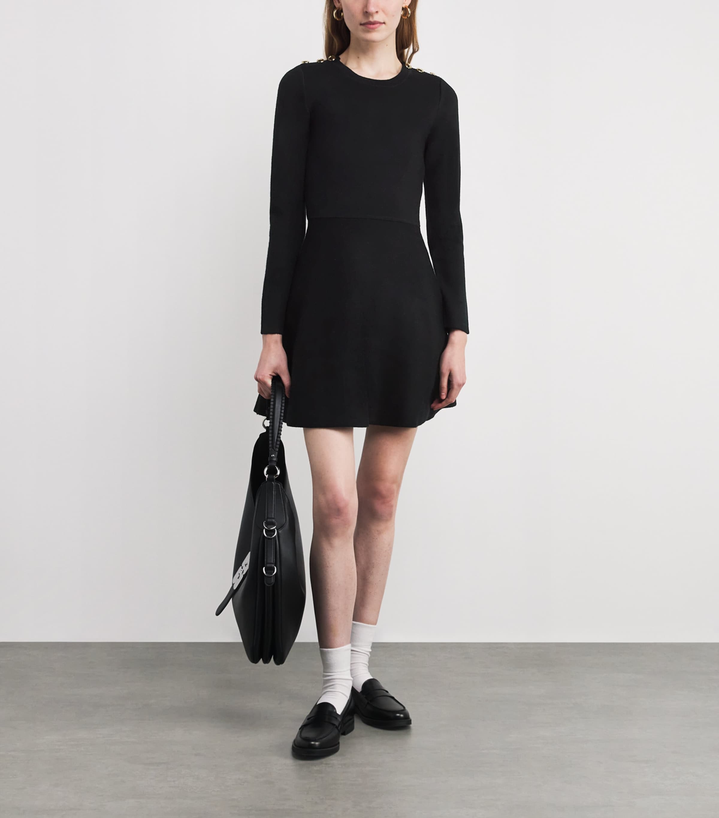 Knitted Mini Dress BLACK Image 2
