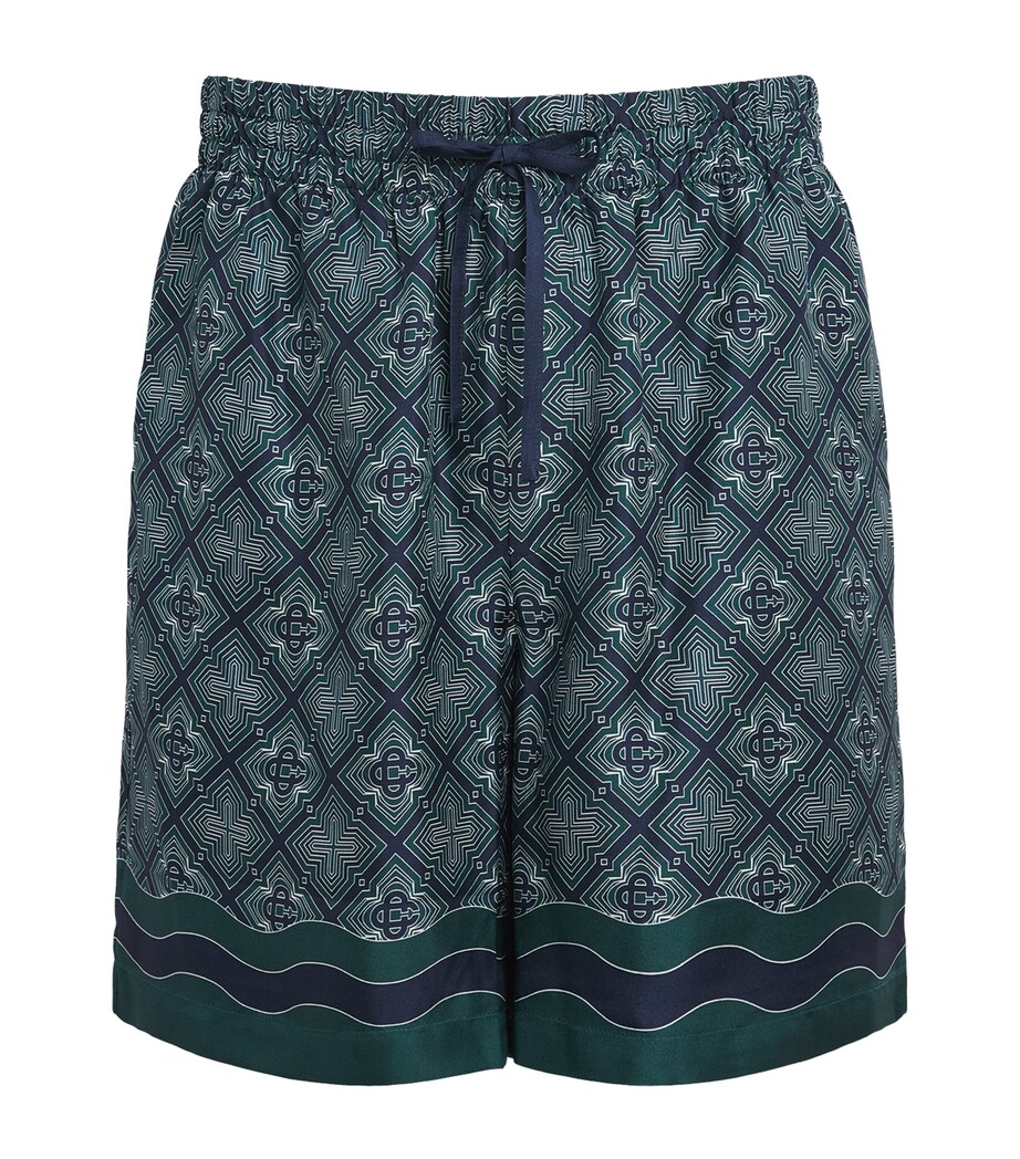 Casablanca Mens Silk Radiating Monogram Shorts Radiating Monogram Image 1