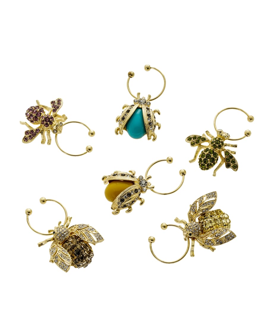 Set of 6 Bedazzled Bee Wine Charms NONE Image 3